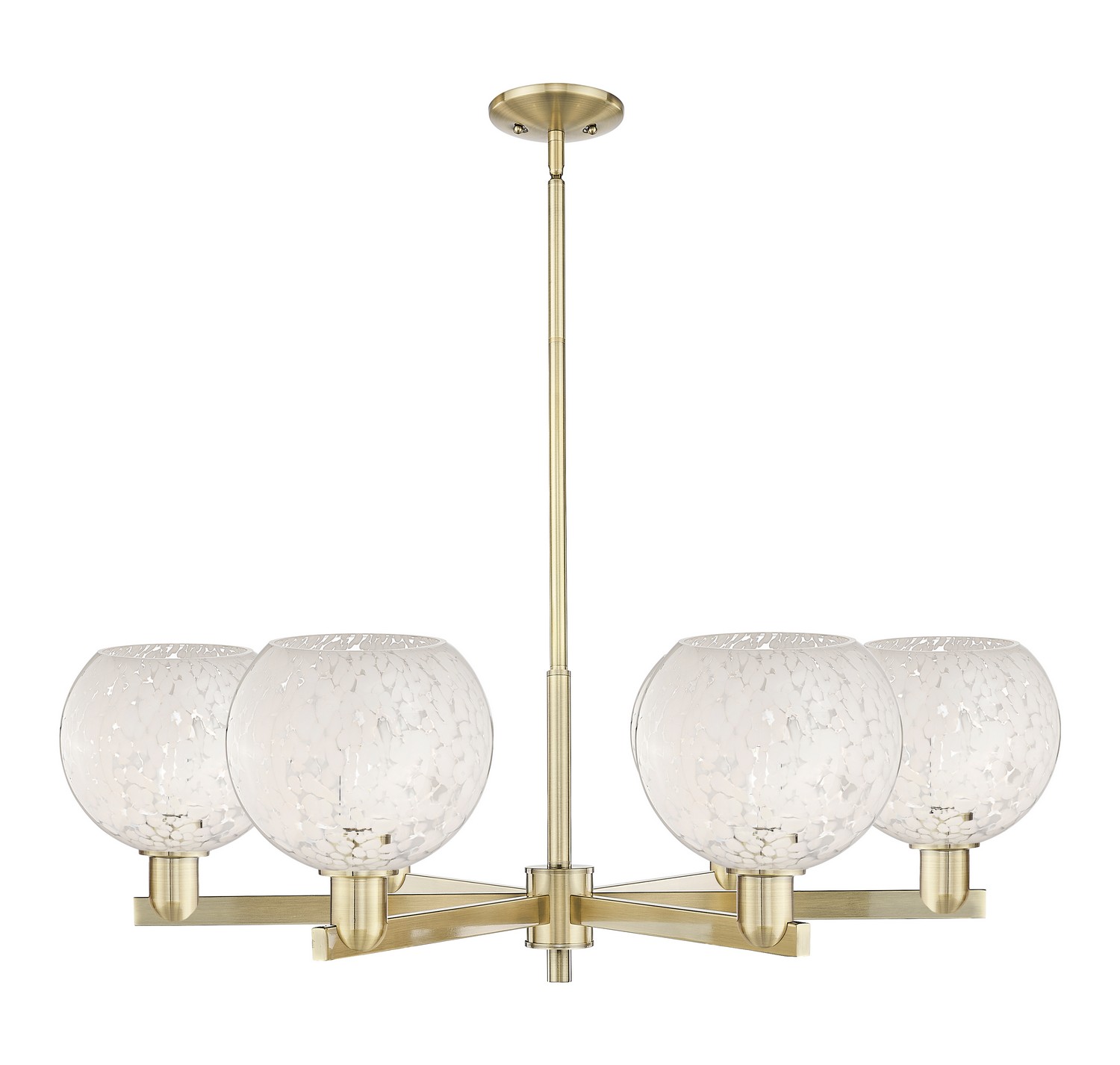 Six Light Chandelier by Innovations - Arcadia Collection, Antique Brass Finish - 716-6CR-AB-G1216-8WM