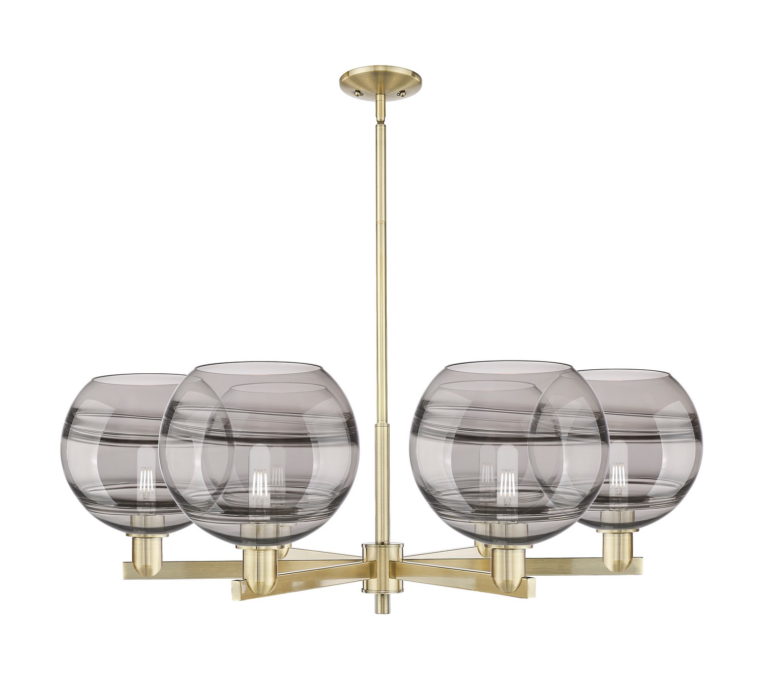 Six Light Chandelier by Innovations - Arcadia Collection, Antique Brass Finish - 716-6CR-AB-G556-10SM