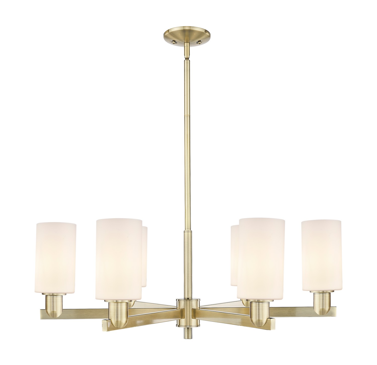 Six Light Chandelier by Innovations - Arcadia Collection, Antique Brass Finish - 716-6CR-AB-G801