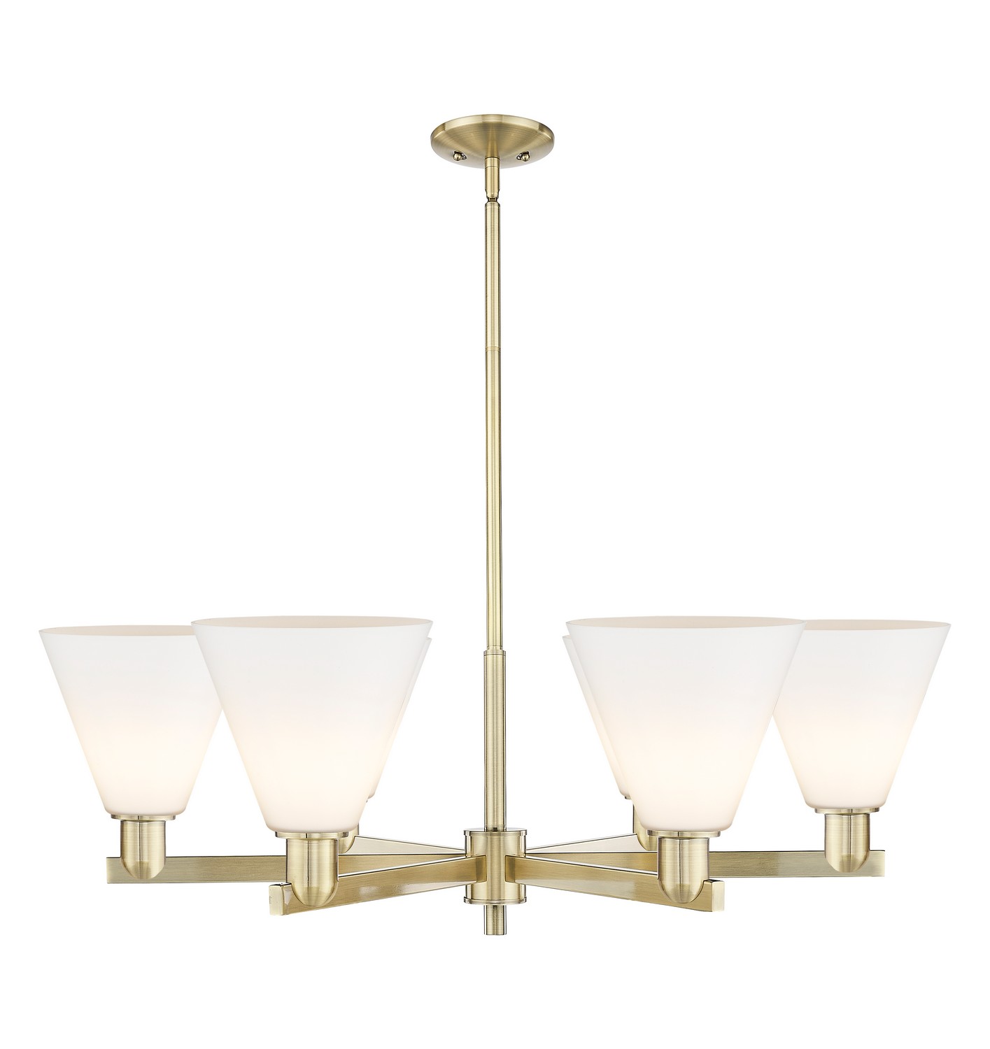 Six Light Chandelier by Innovations - Arcadia Collection, Antique Brass Finish - 716-6CR-AB-GBC-81