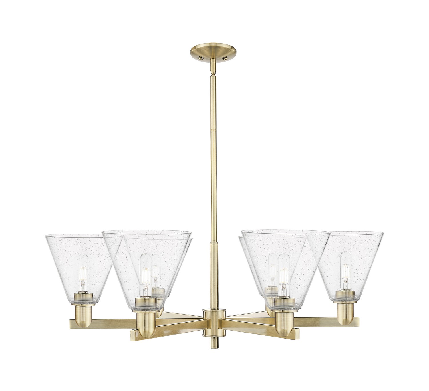 Six Light Chandelier by Innovations - Arcadia Collection, Antique Brass Finish - 716-6CR-AB-GBC-84
