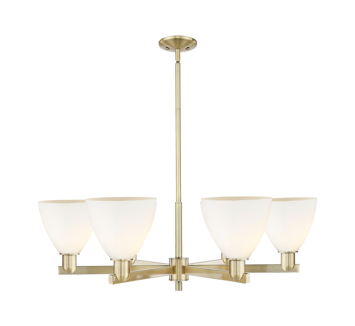 Six Light Chandelier by Innovations - Arcadia Collection, Antique Brass Finish - 716-6CR-AB-GBD-751