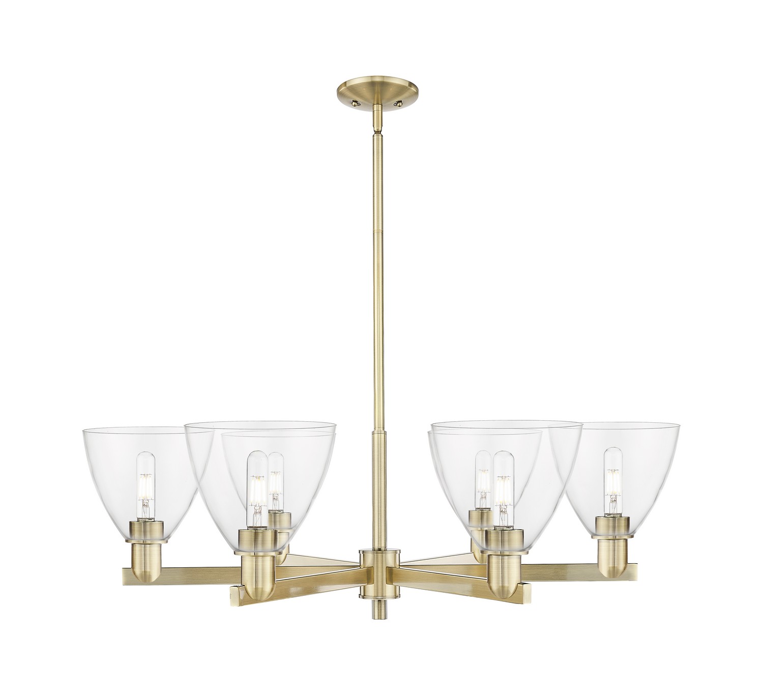 Six Light Chandelier by Innovations - Arcadia Collection, Antique Brass Finish - 716-6CR-AB-GBD-752