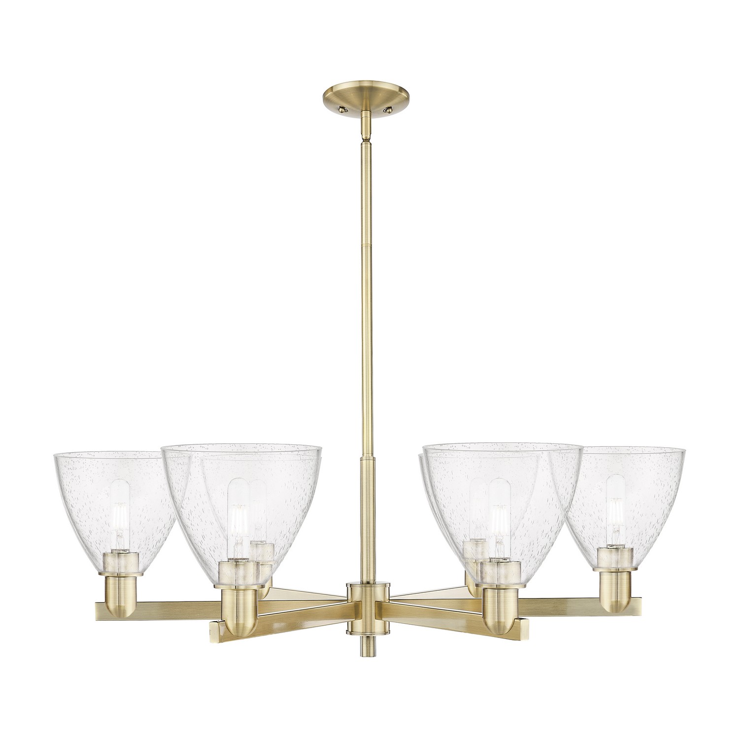 Six Light Chandelier by Innovations - Arcadia Collection, Antique Brass Finish - 716-6CR-AB-GBD-754