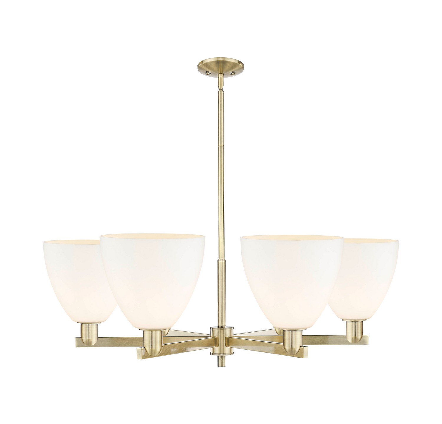 Six Light Chandelier by Innovations - Arcadia Collection, Antique Brass Finish - 716-6CR-AB-GBD-91