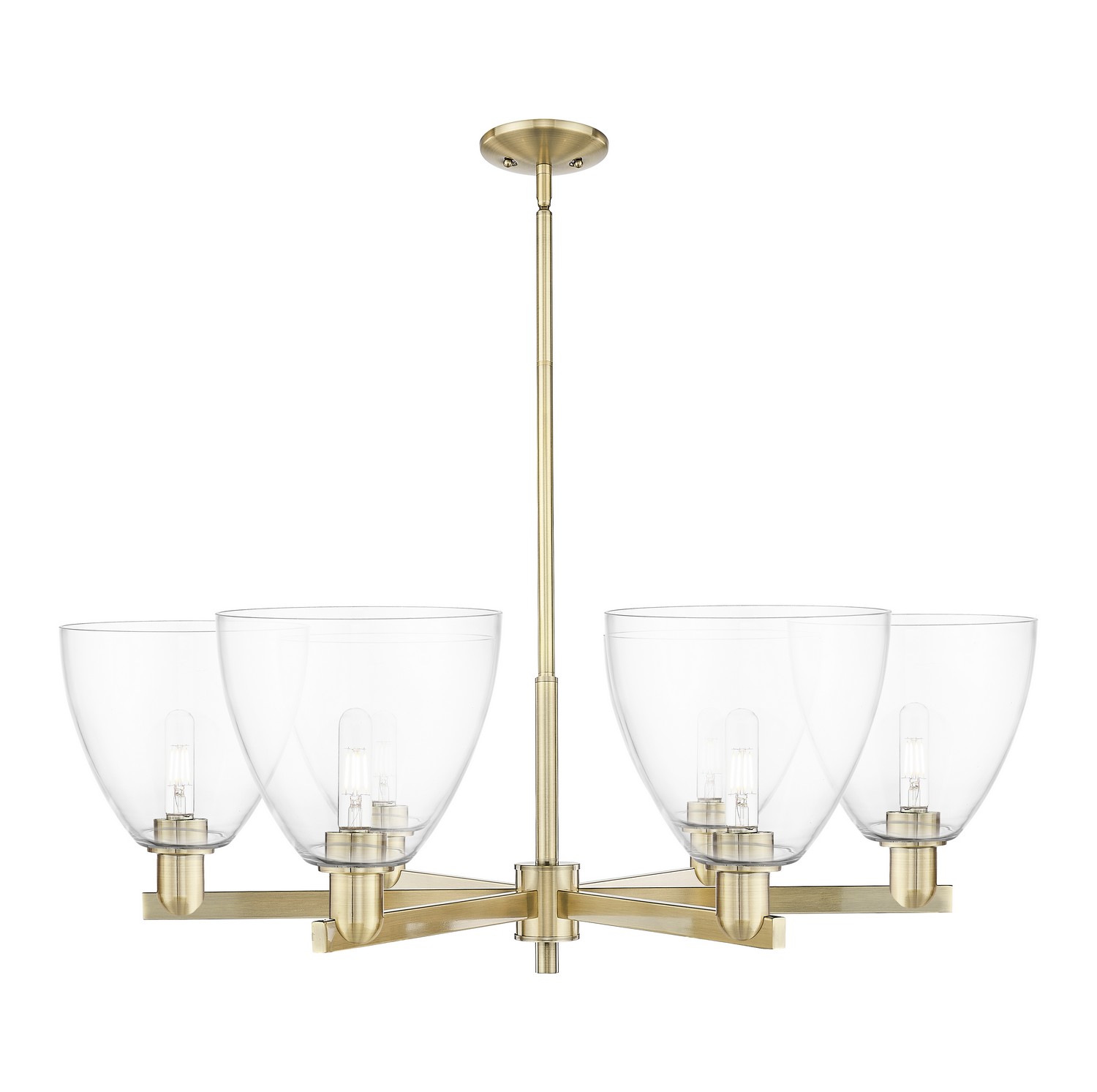 Six Light Chandelier by Innovations - Arcadia Collection, Antique Brass Finish - 716-6CR-AB-GBD-92