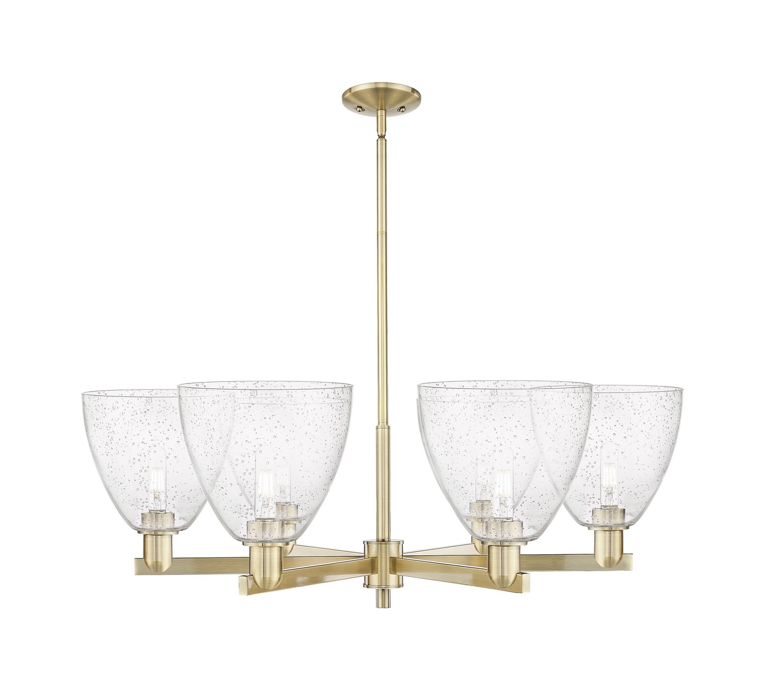 Six Light Chandelier by Innovations - Arcadia Collection, Antique Brass Finish - 716-6CR-AB-GBD-94