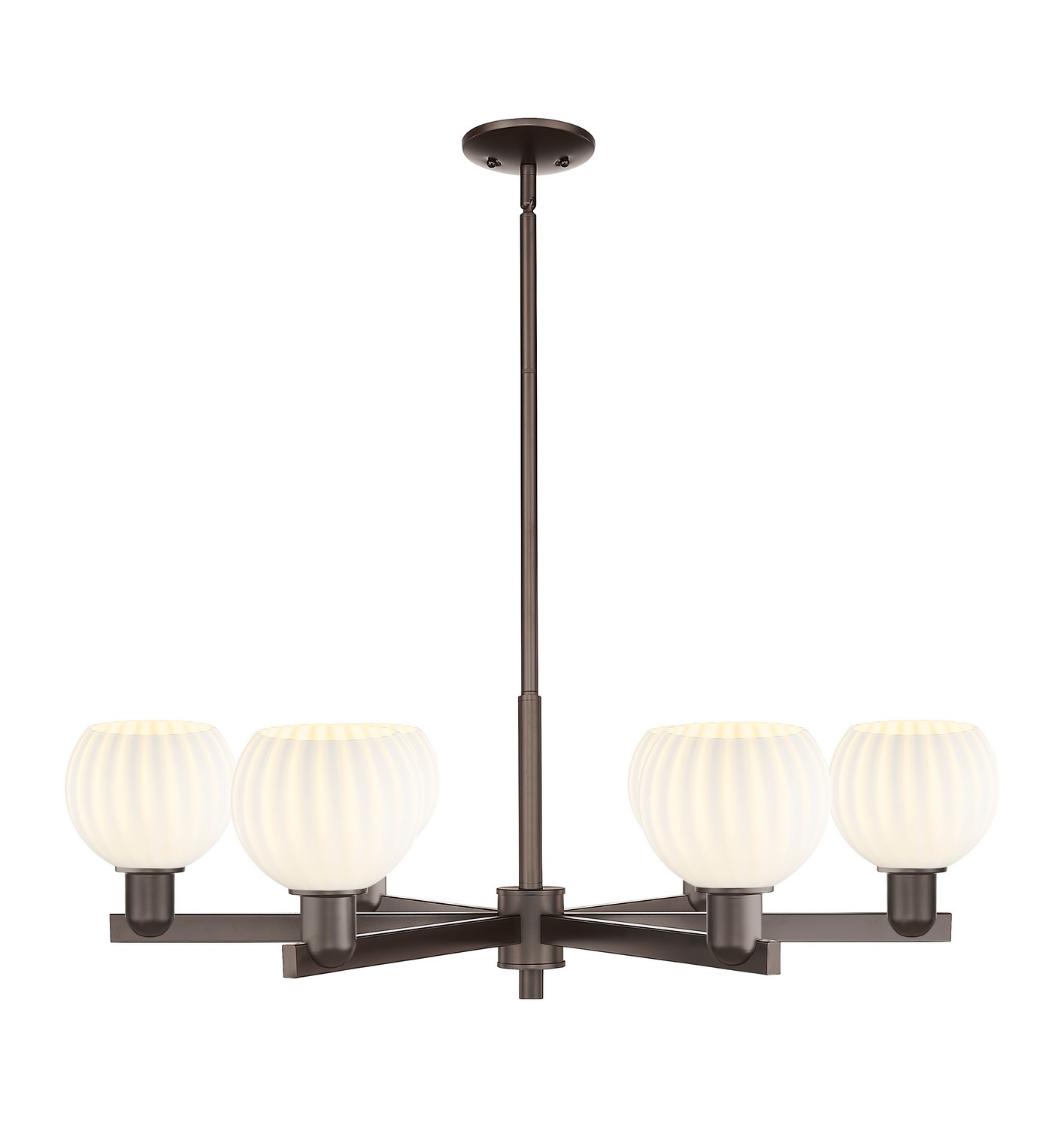 Six Light Chandelier by Innovations - Arcadia Collection, Oil Rubbed Bronze Finish - 716-6CR-OB-G1217-6WV
