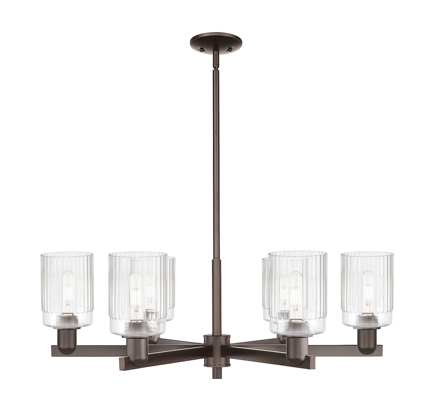 Six Light Chandelier by Innovations - Arcadia Collection, Oil Rubbed Bronze Finish - 716-6CR-OB-G342