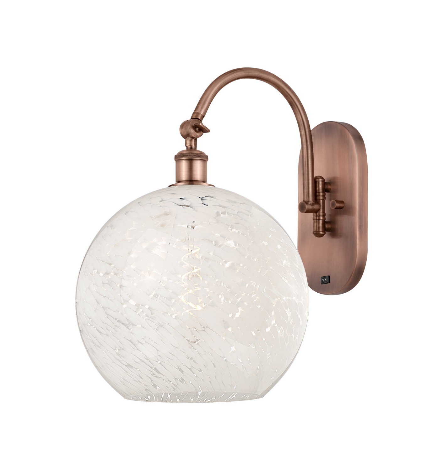 One Light Wall Sconce by Innovations - Ballston Collection, Antique Copper Finish - 918-1W-AC-G1216-12WM