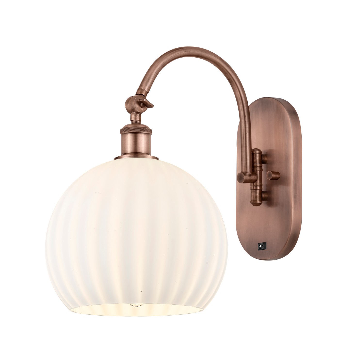 One Light Wall Sconce by Innovations - Ballston Collection, Antique Copper Finish - 918-1W-AC-G1217-10WV