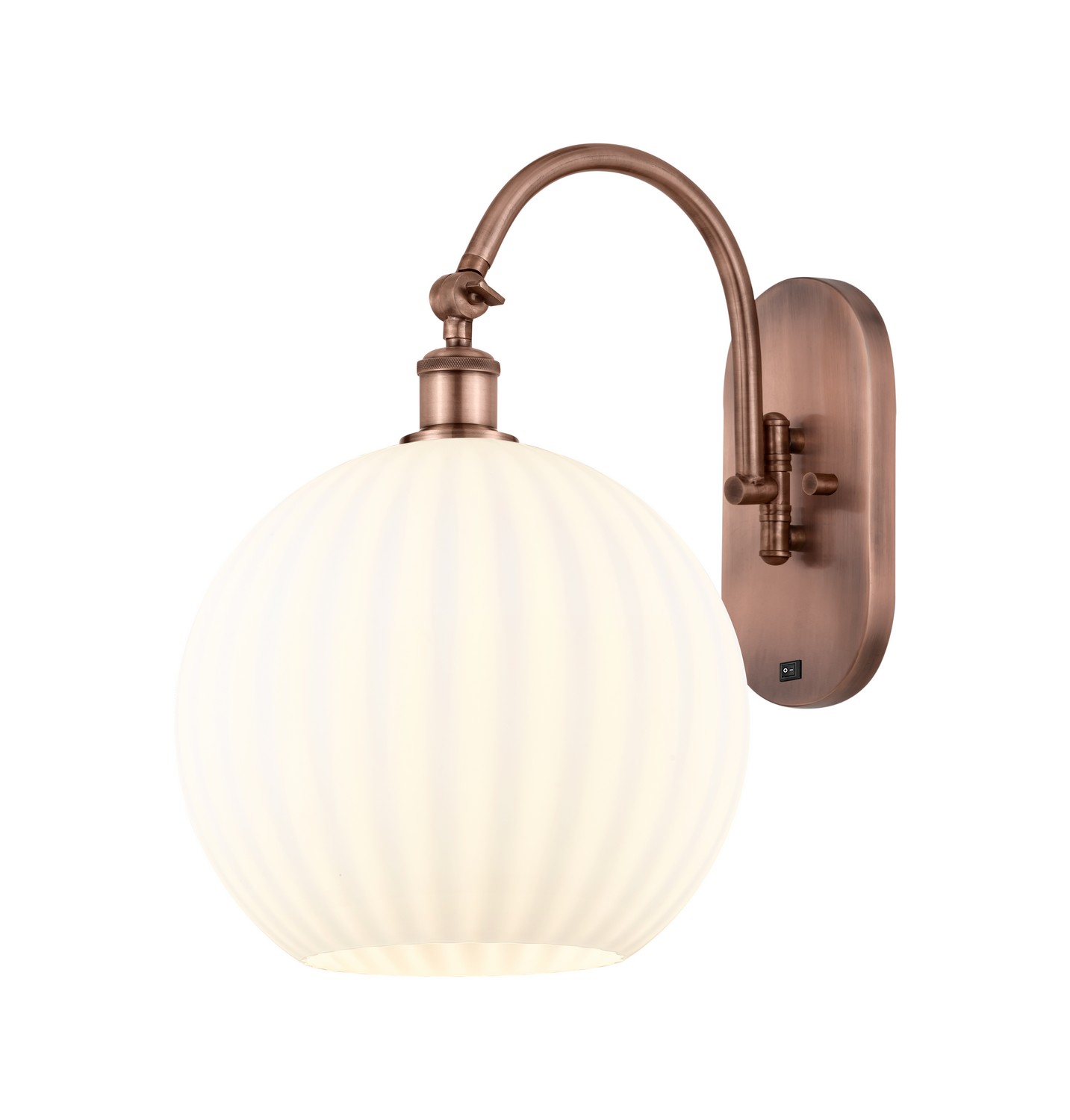 One Light Wall Sconce by Innovations - Ballston Collection, Antique Copper Finish - 918-1W-AC-G1217-12WV
