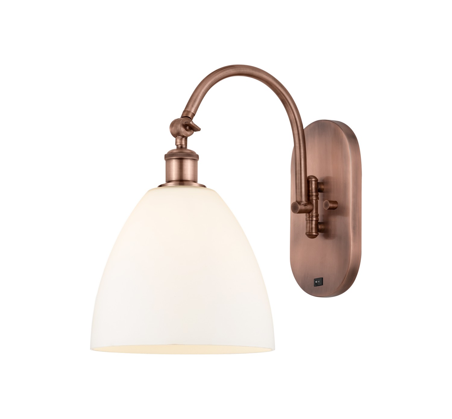 One Light Wall Sconce by Innovations - Ballston Collection, Antique Copper Finish - 918-1W-AC-GBD-91