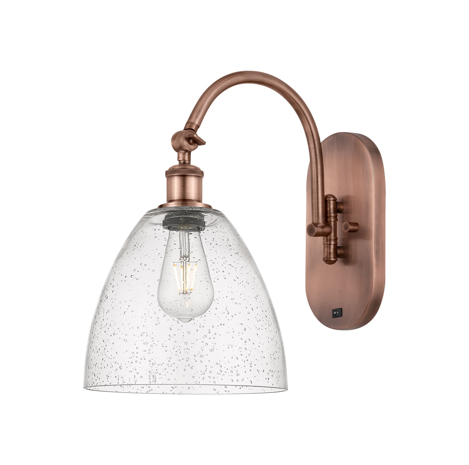 One Light Wall Sconce by Innovations - Ballston Collection, Antique Copper Finish - 918-1W-AC-GBD-94