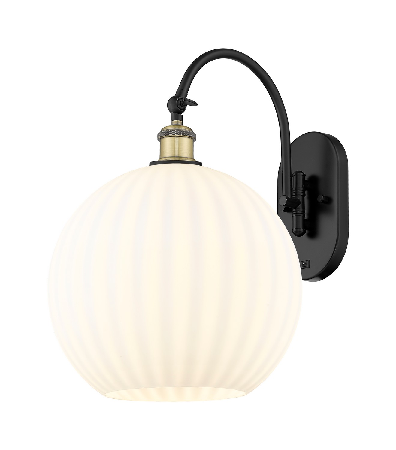 One Light Wall Sconce by Innovations - Ballston Collection, Black Antique Brass Finish - 918-1W-BAB-G1217-12WV