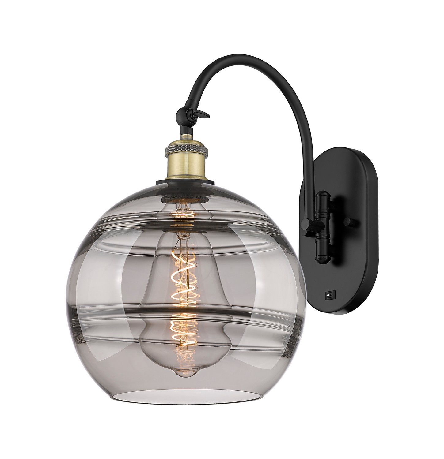 One Light Wall Sconce by Innovations - Ballston Collection, Black Antique Brass Finish - 918-1W-BAB-G556-10SM