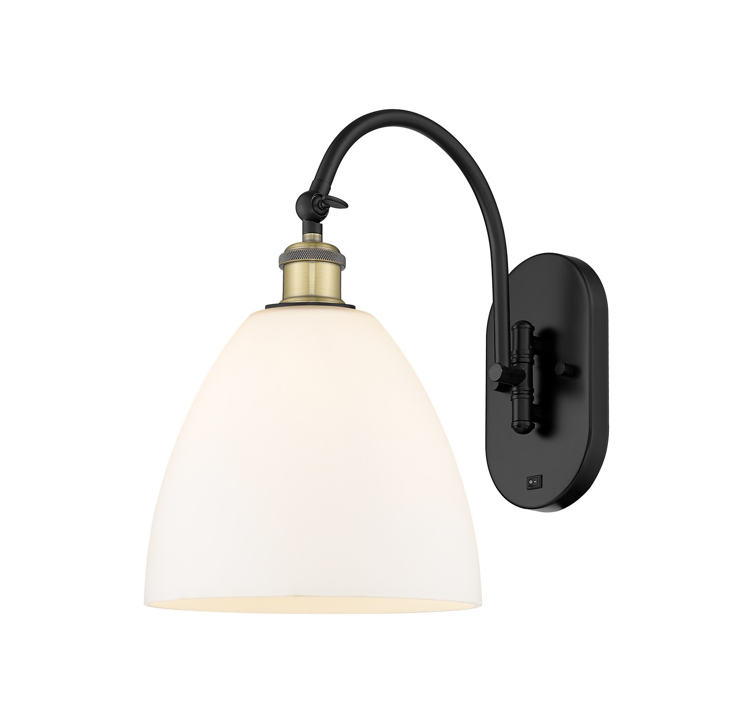One Light Wall Sconce by Innovations - Ballston Collection, Black Antique Brass Finish - 918-1W-BAB-GBD-91