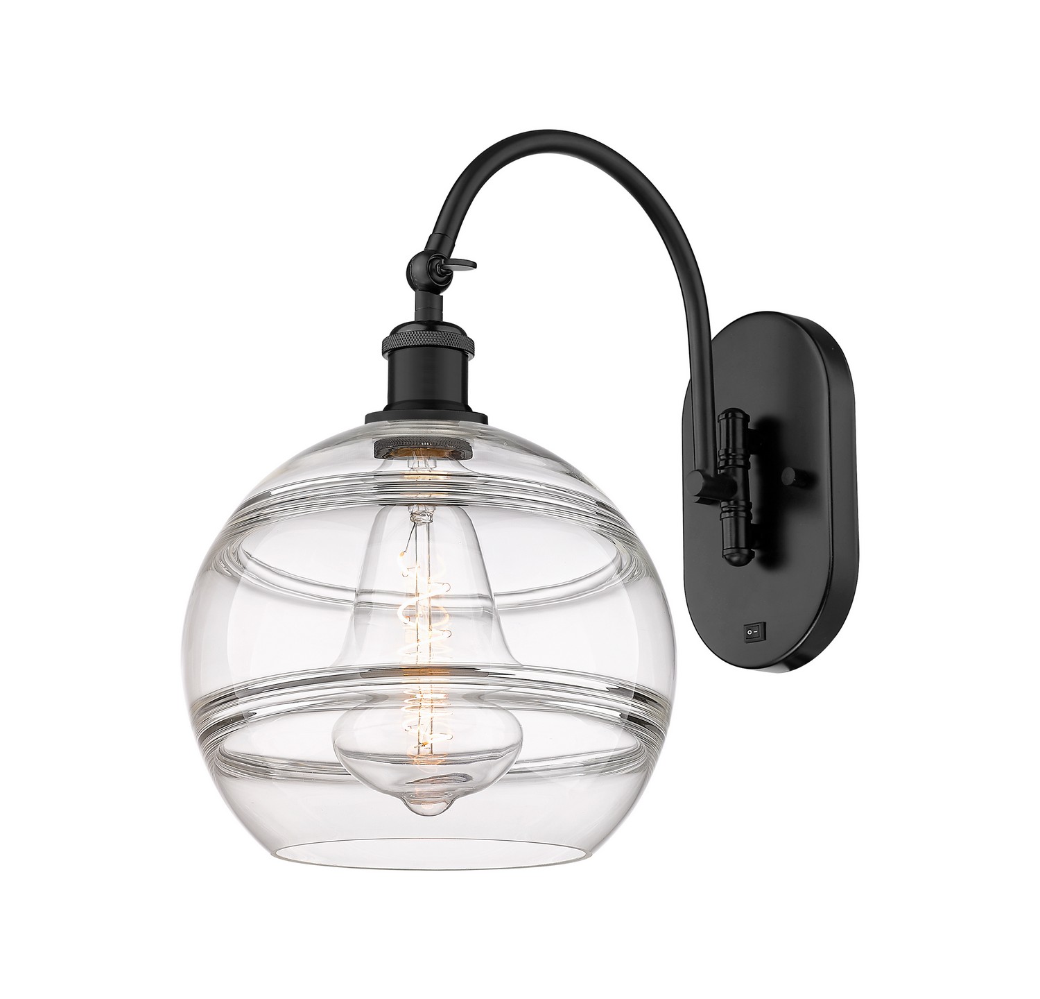 One Light Wall Sconce by Innovations - Ballston Collection, Matte Black Finish - 918-1W-BK-G556-10CL
