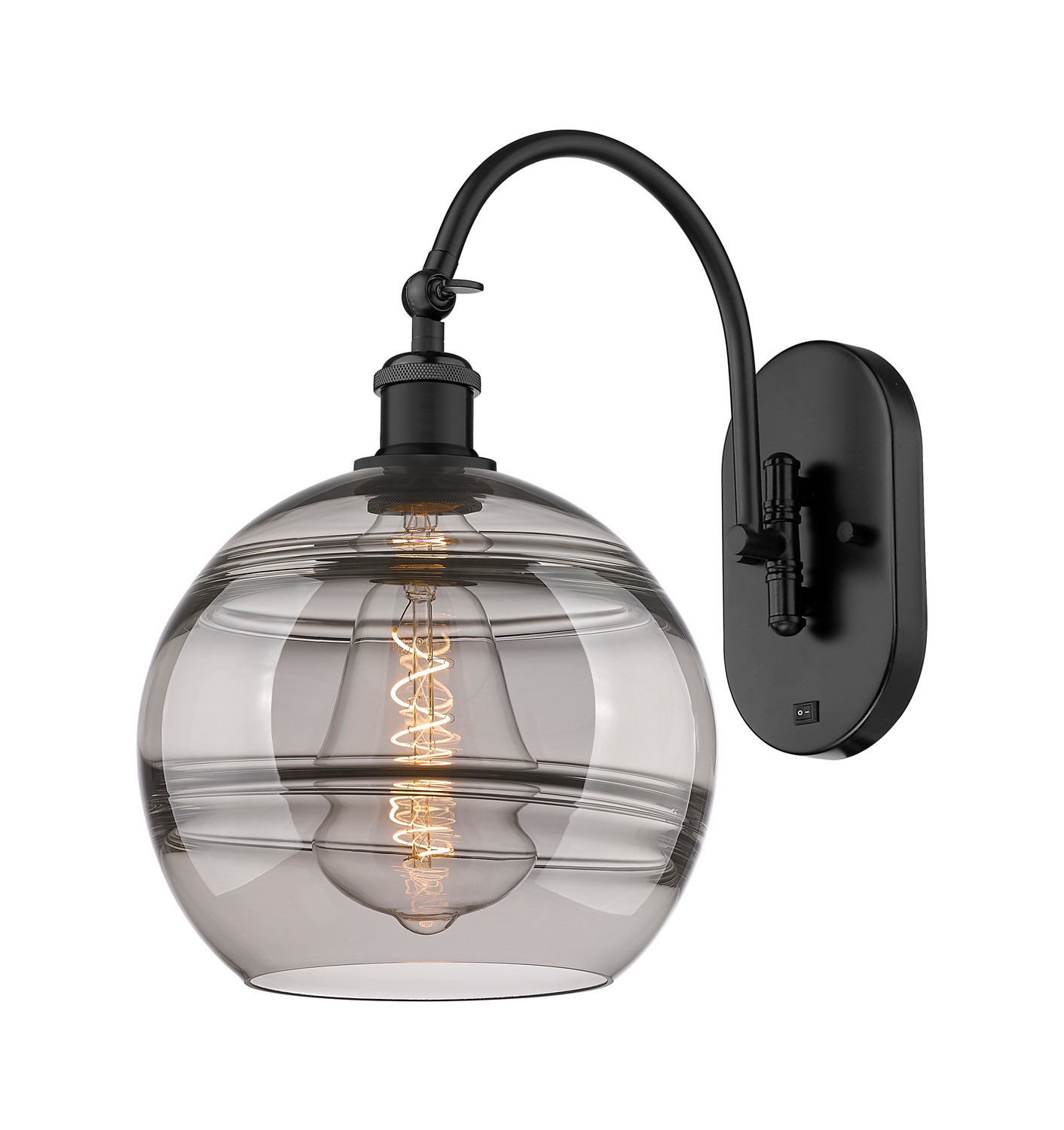 One Light Wall Sconce by Innovations - Ballston Collection, Matte Black Finish - 918-1W-BK-G556-10SM