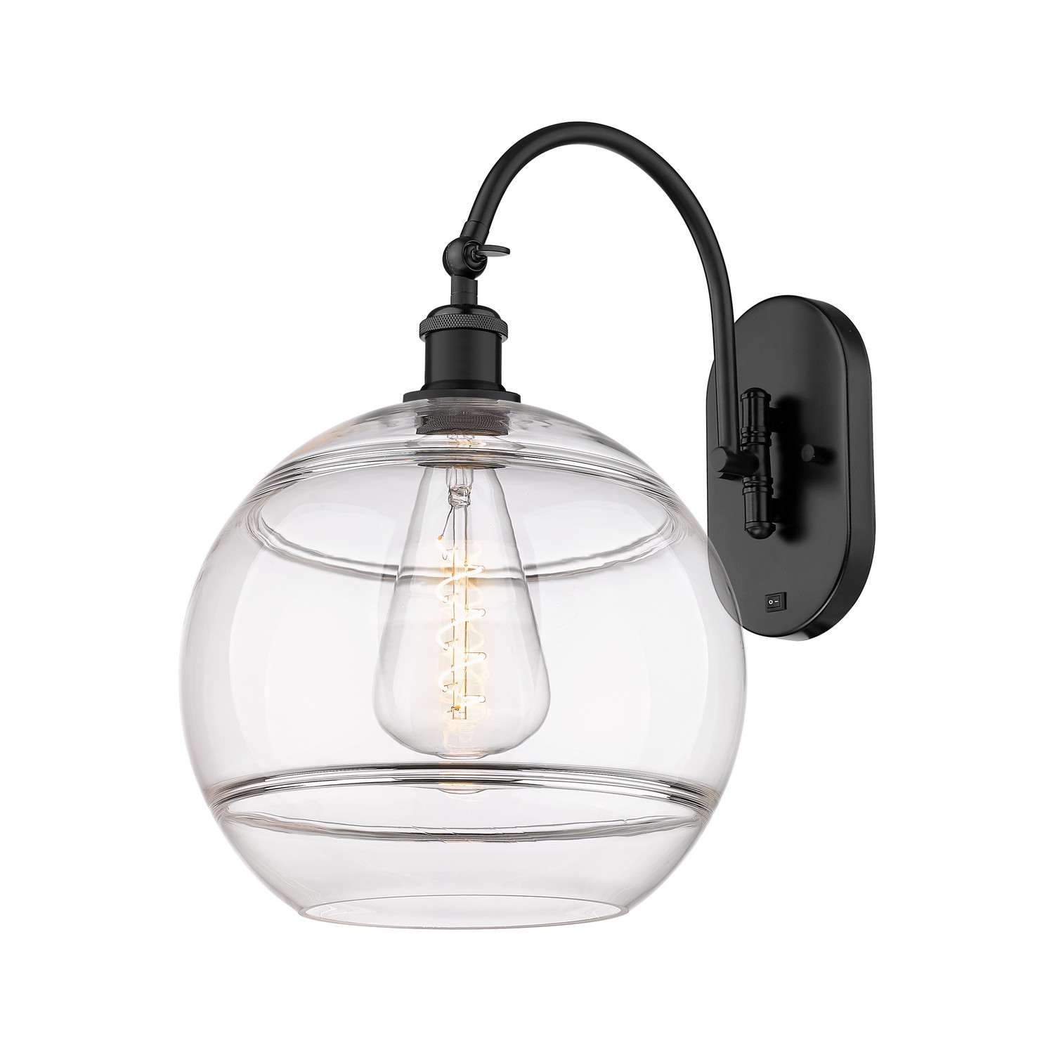 One Light Wall Sconce by Innovations - Ballston Collection, Matte Black Finish - 918-1W-BK-G556-12CL