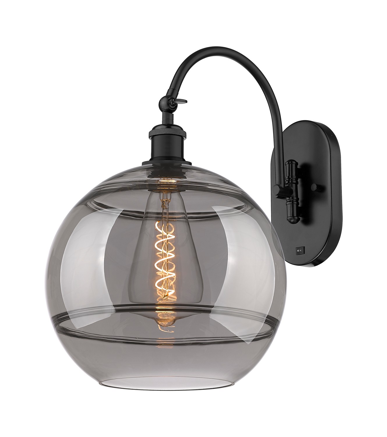 One Light Wall Sconce by Innovations - Ballston Collection, Matte Black Finish - 918-1W-BK-G556-12SM