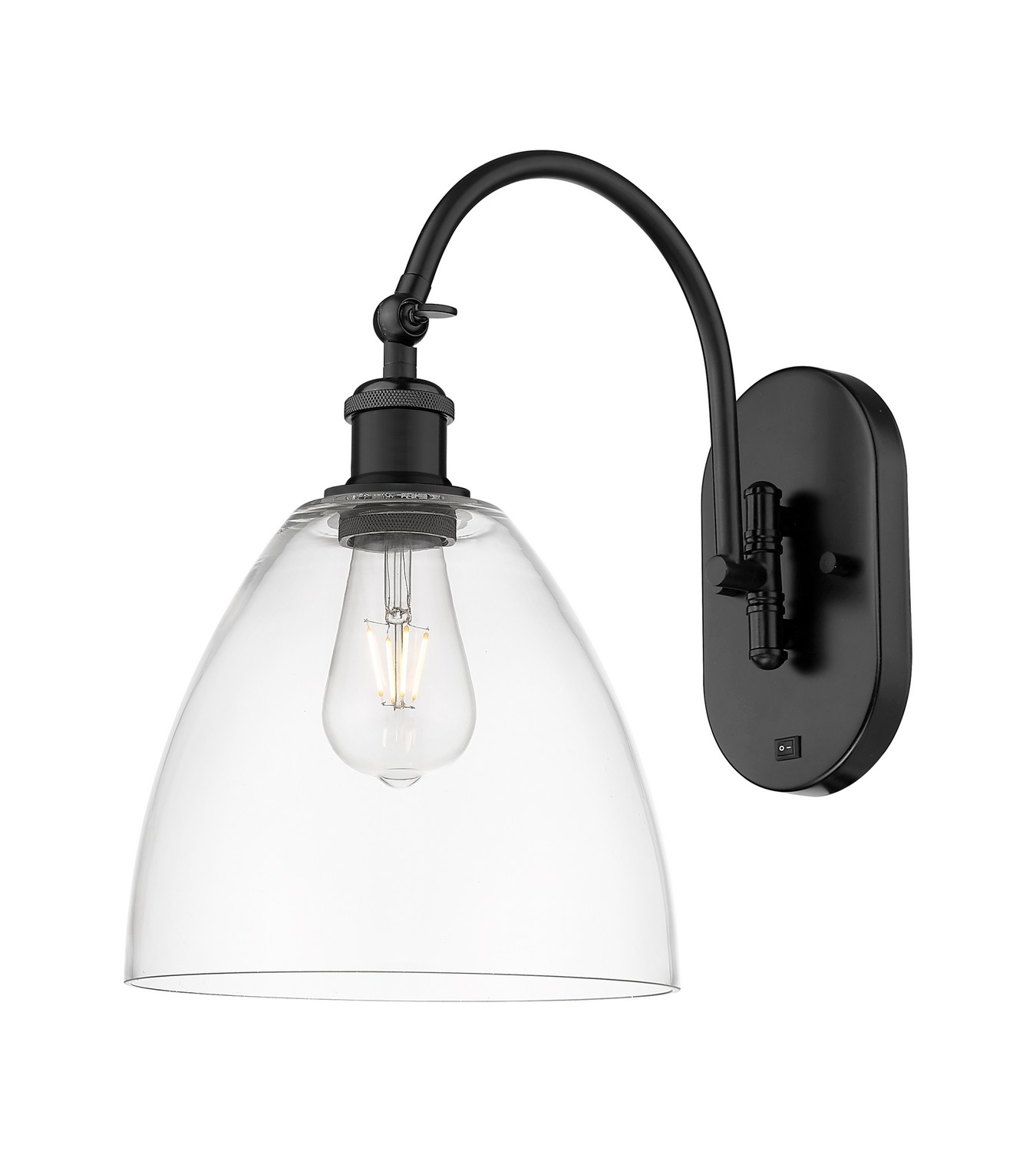 One Light Wall Sconce by Innovations - Ballston Collection, Matte Black Finish - 918-1W-BK-GBD-92