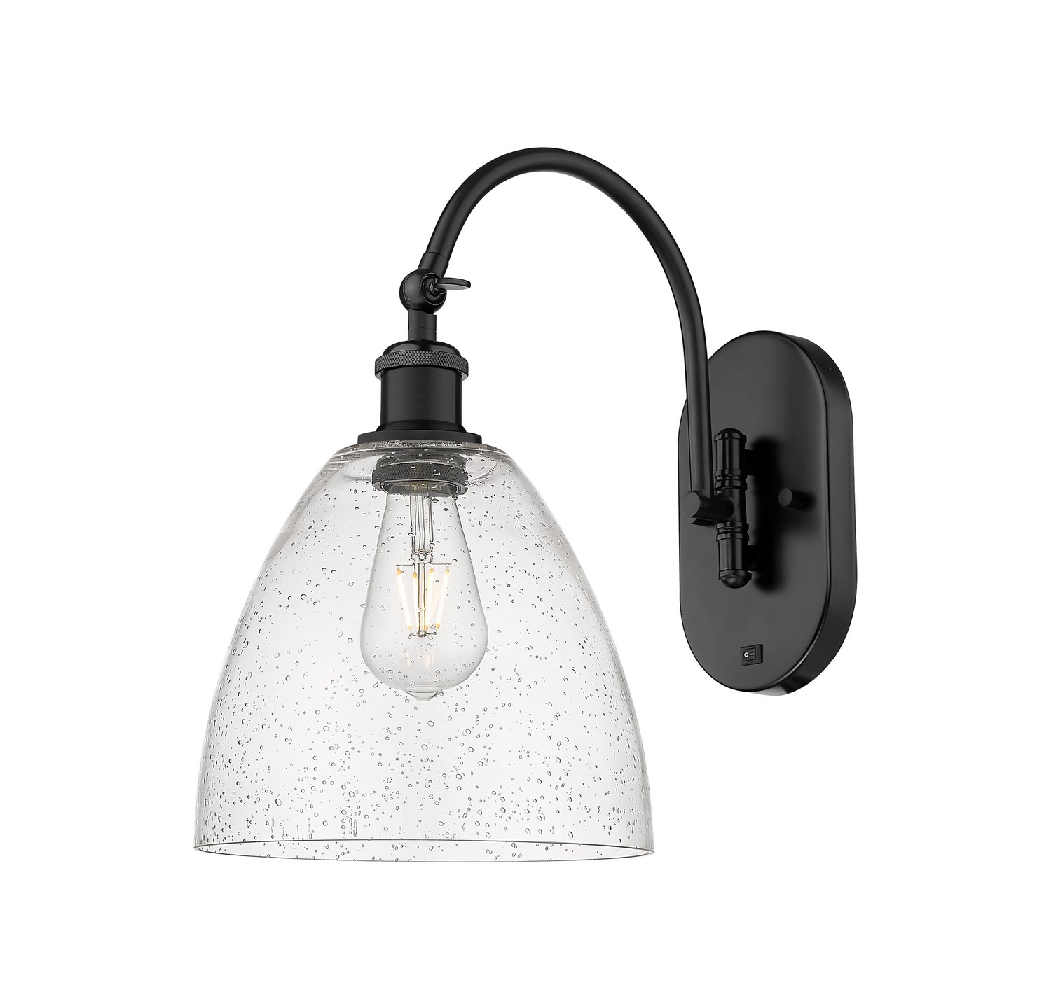One Light Wall Sconce by Innovations - Ballston Collection, Matte Black Finish - 918-1W-BK-GBD-94