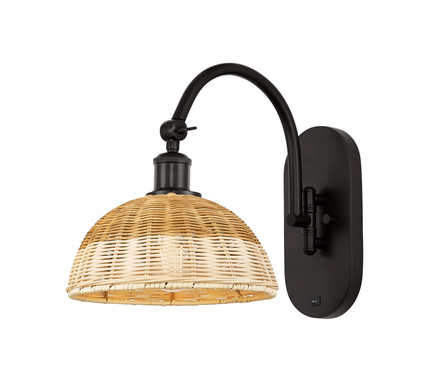 One Light Wall Sconce by Innovations - Ballston Collection, Oil Rubbed Bronze Finish - 918-1W-OB-NBD2-9-NAT