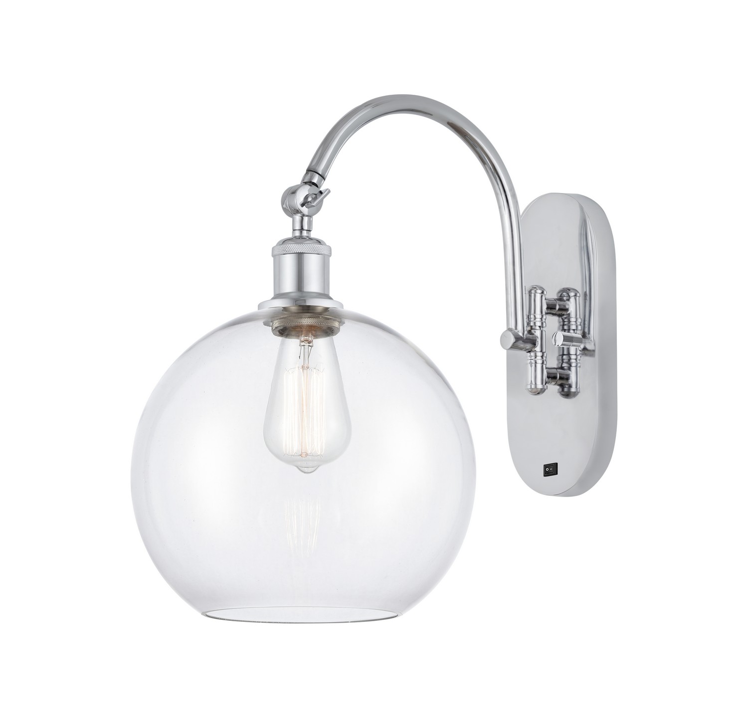 One Light Wall Sconce by Innovations - Ballston Collection, Polished Chrome Finish - 918-1W-PC-G122-10