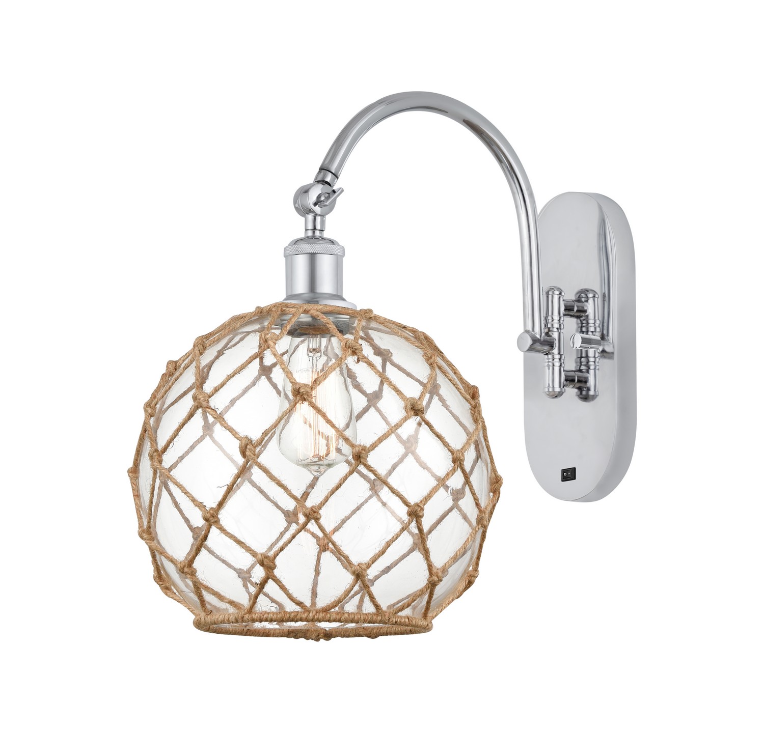 One Light Wall Sconce by Innovations - Ballston Collection, Polished Chrome Finish - 918-1W-PC-G122-10RB