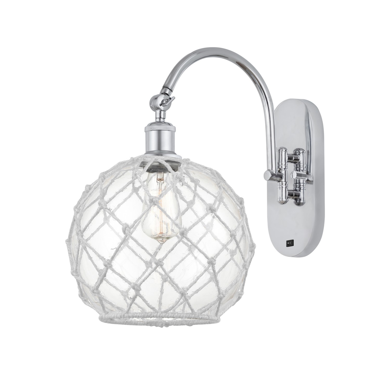 One Light Wall Sconce by Innovations - Ballston Collection, Polished Chrome Finish - 918-1W-PC-G122-10RW