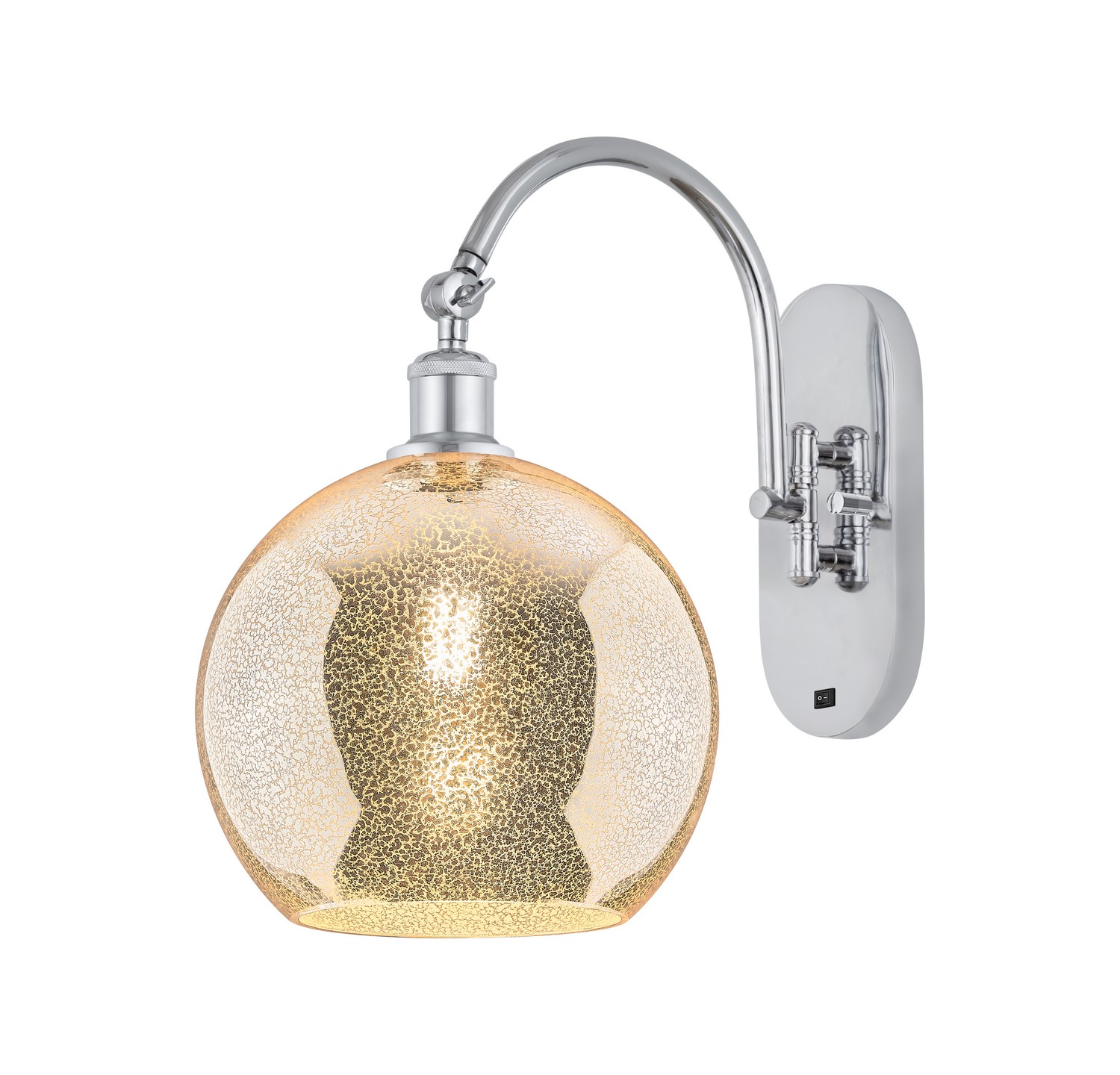 One Light Wall Sconce by Innovations - Ballston Collection, Polished Chrome Finish - 918-1W-PC-G128-10