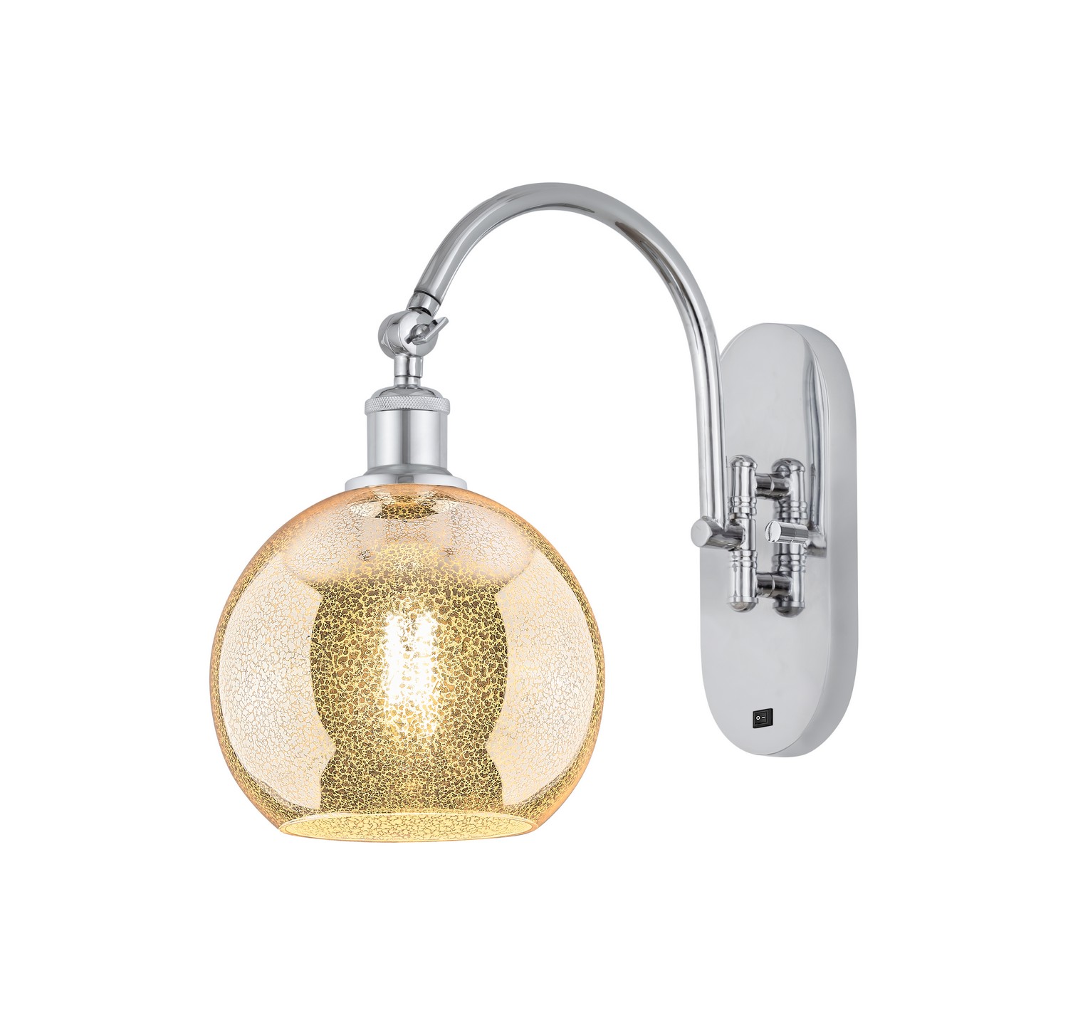 One Light Wall Sconce by Innovations - Ballston Collection, Polished Chrome Finish - 918-1W-PC-G128-12