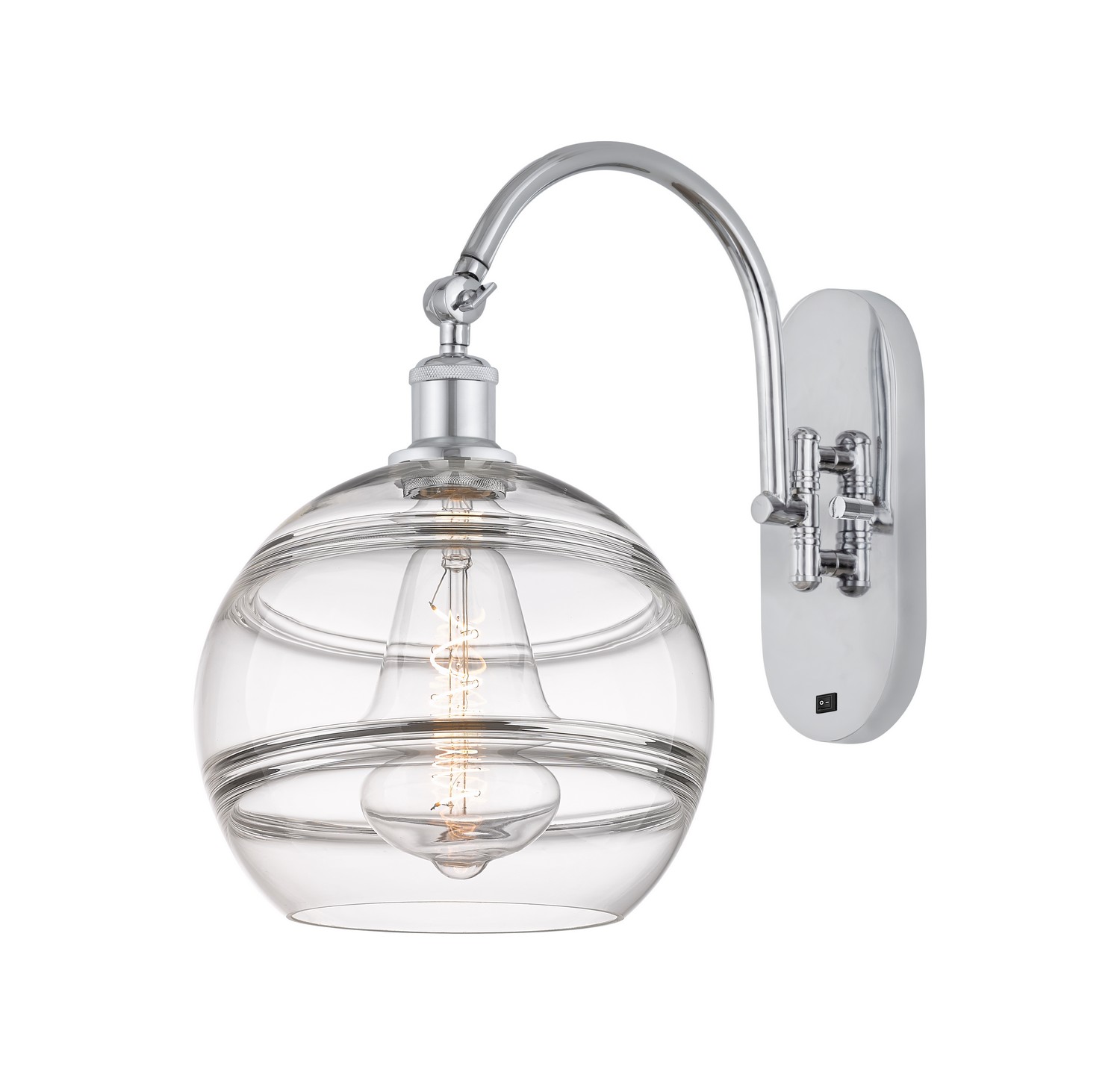 One Light Wall Sconce by Innovations - Ballston Collection, Polished Chrome Finish - 918-1W-PC-G556-10CL