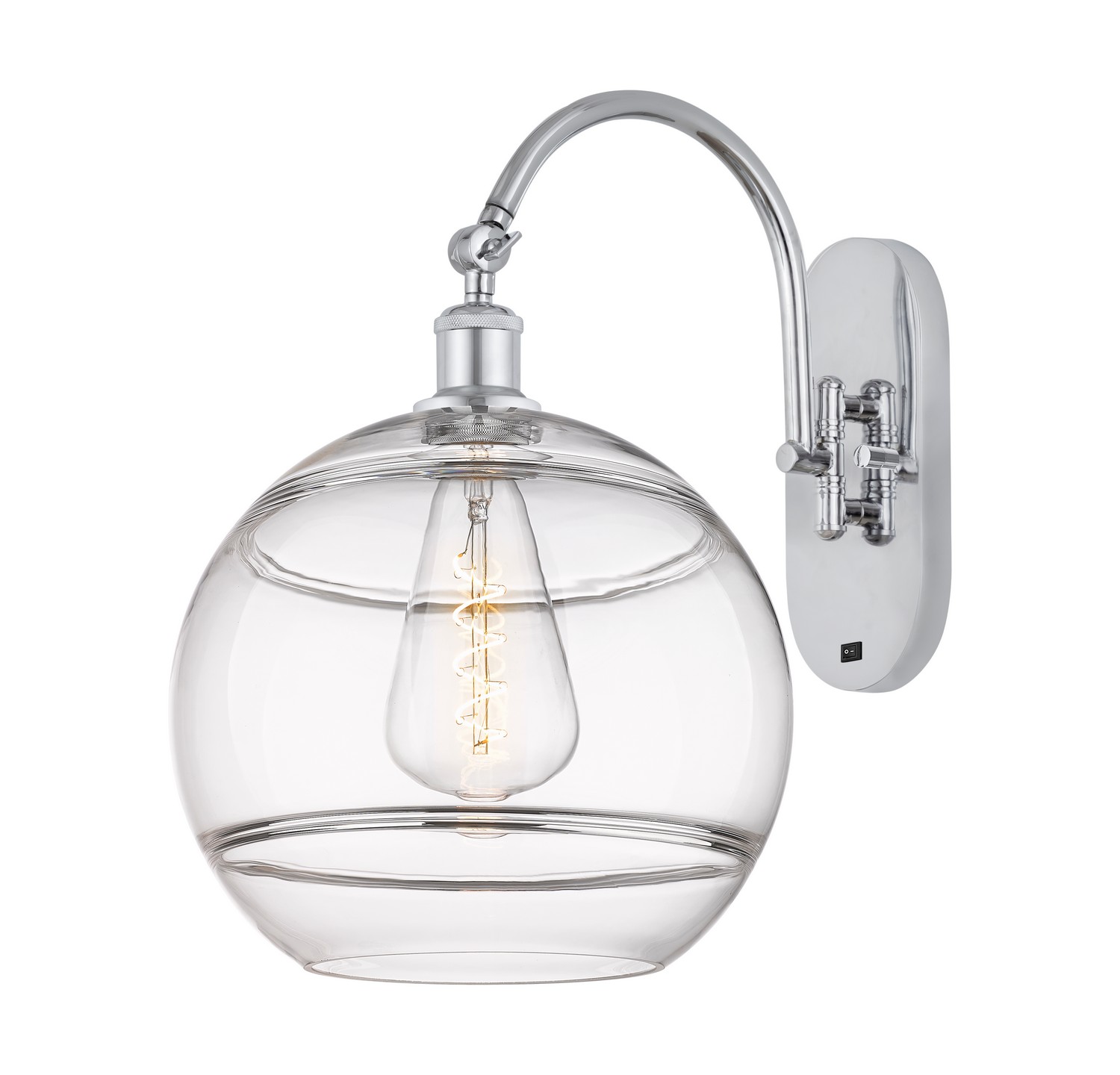 One Light Wall Sconce by Innovations - Ballston Collection, Polished Chrome Finish - 918-1W-PC-G556-12CL