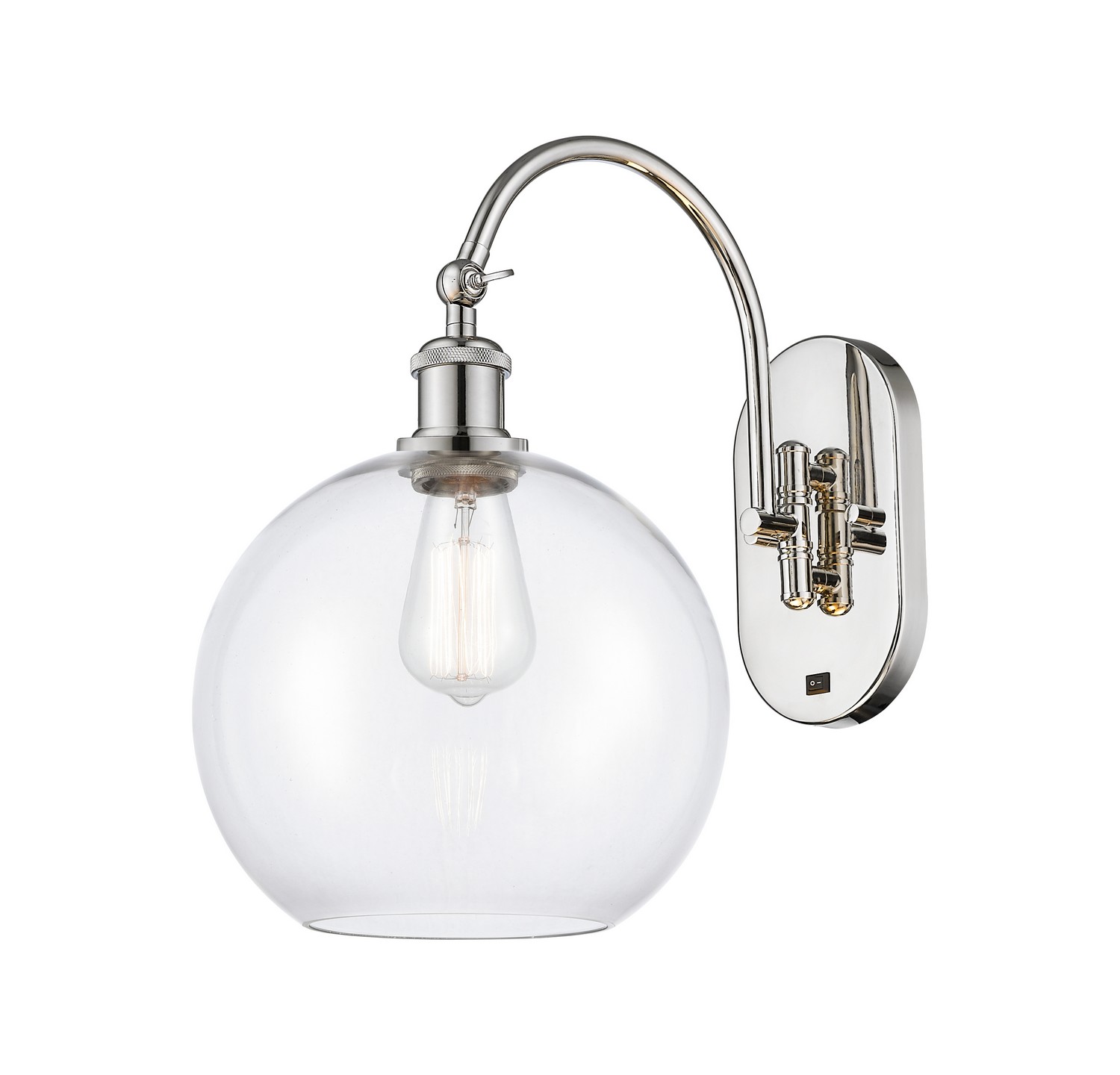 One Light Wall Sconce by Innovations - Ballston Collection, Polished Nickel Finish - 918-1W-PN-G122-10