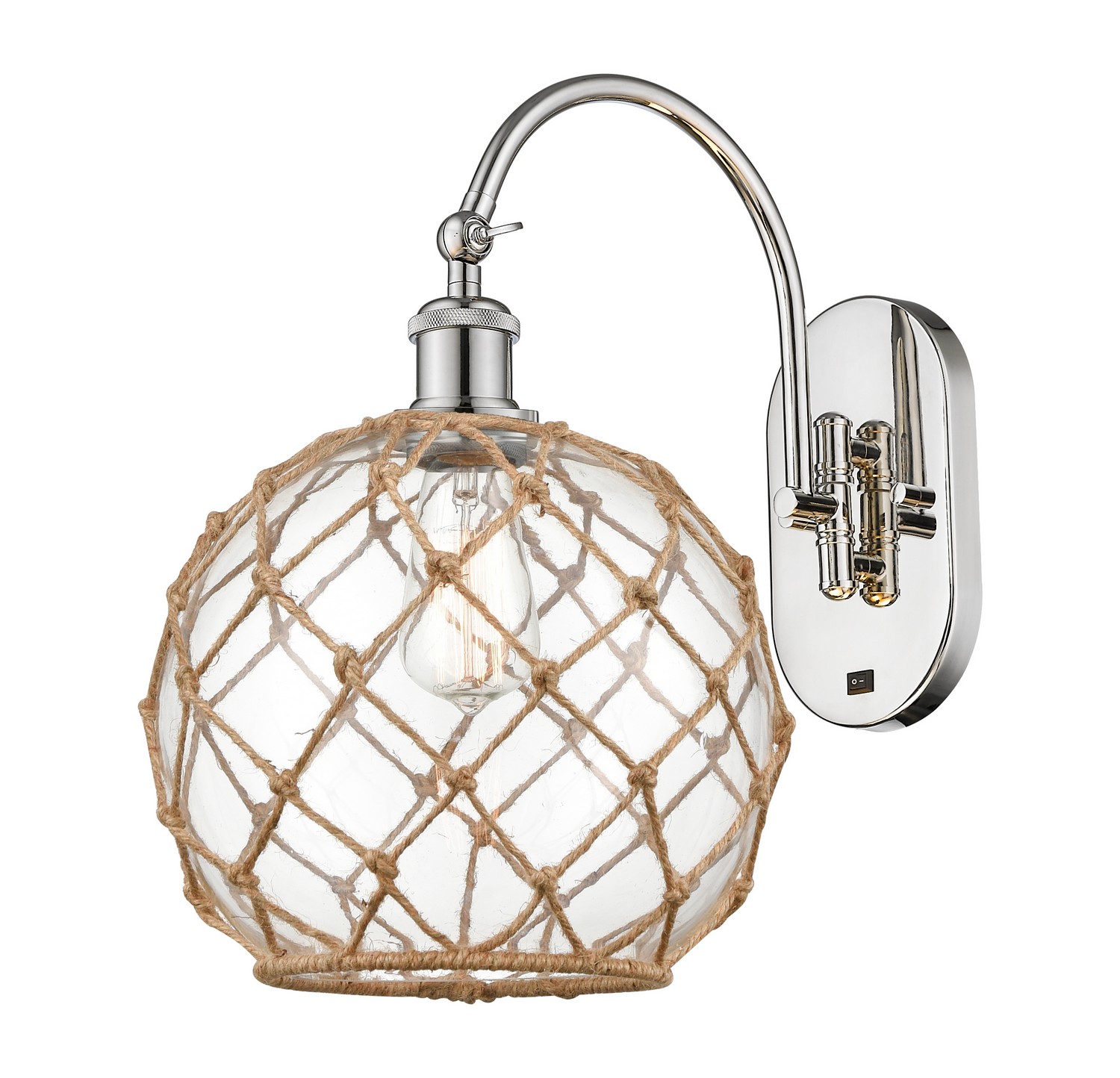 One Light Wall Sconce by Innovations - Ballston Collection, Polished Nickel Finish - 918-1W-PN-G122-10RB