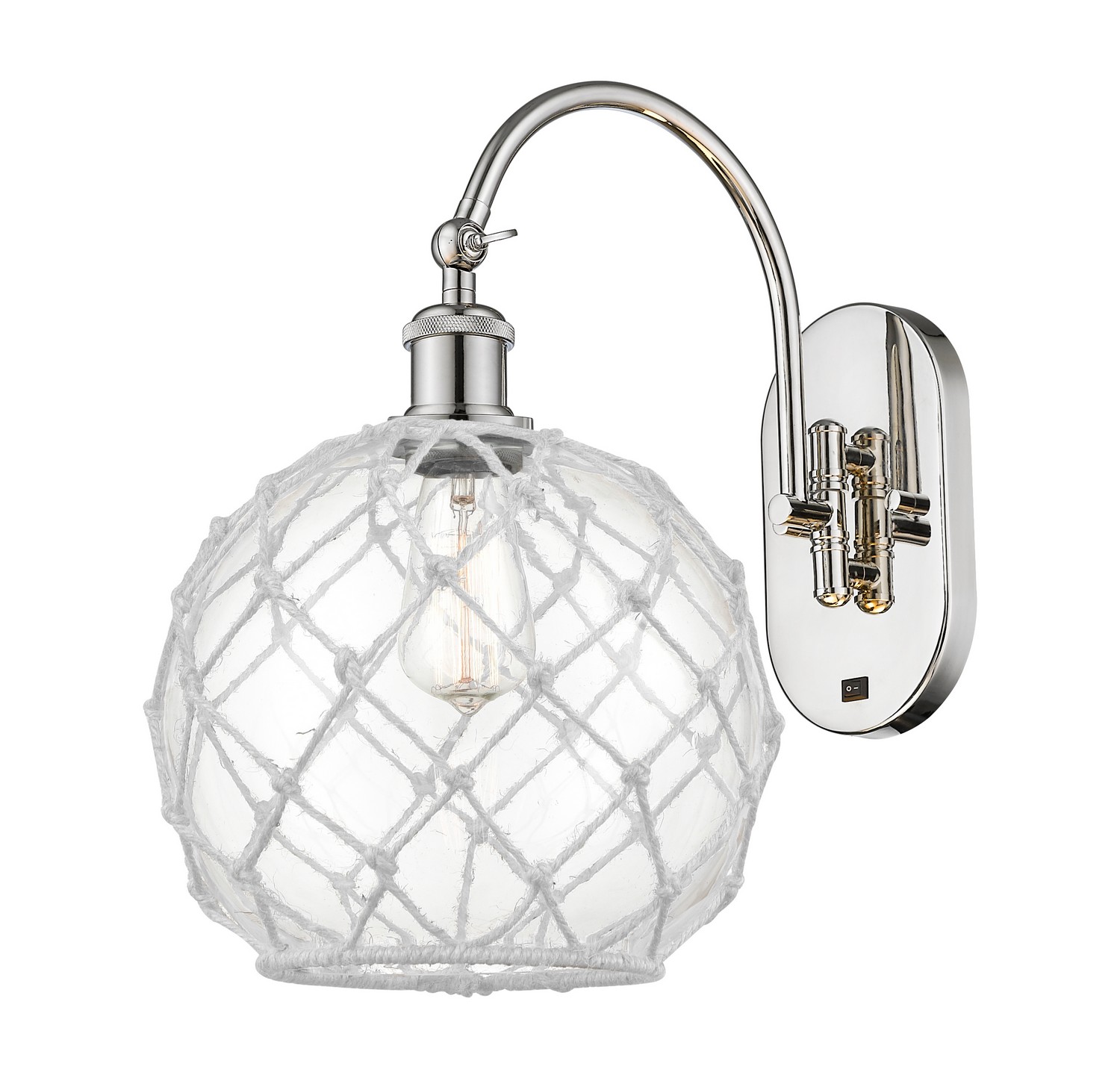 One Light Wall Sconce by Innovations - Ballston Collection, Polished Nickel Finish - 918-1W-PN-G122-10RW