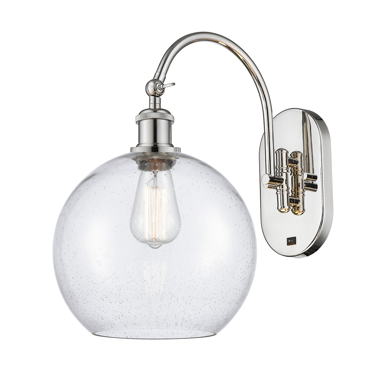 One Light Wall Sconce by Innovations - Ballston Collection, Polished Nickel Finish - 918-1W-PN-G124-10