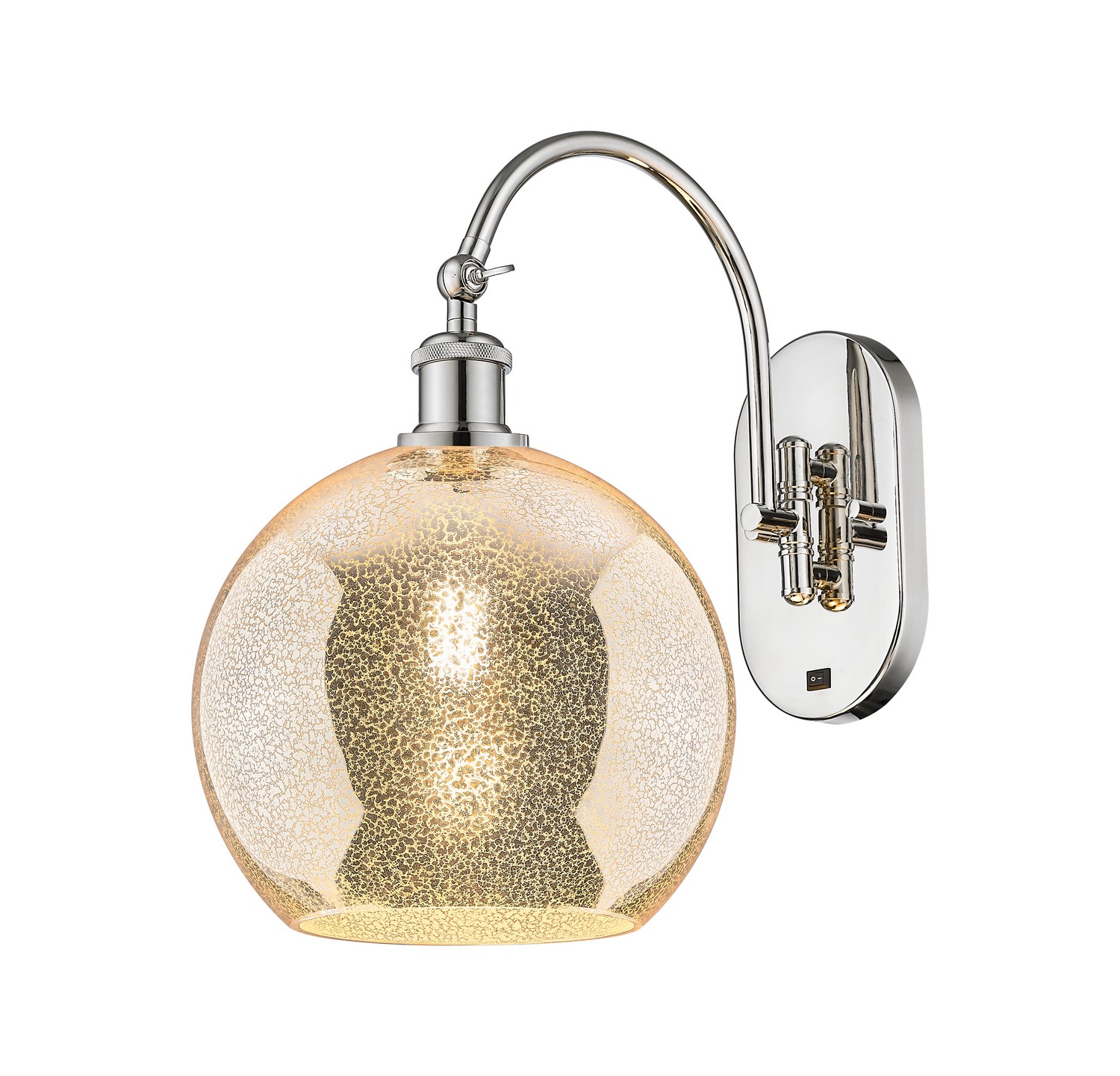 One Light Wall Sconce by Innovations - Ballston Collection, Polished Nickel Finish - 918-1W-PN-G128-10