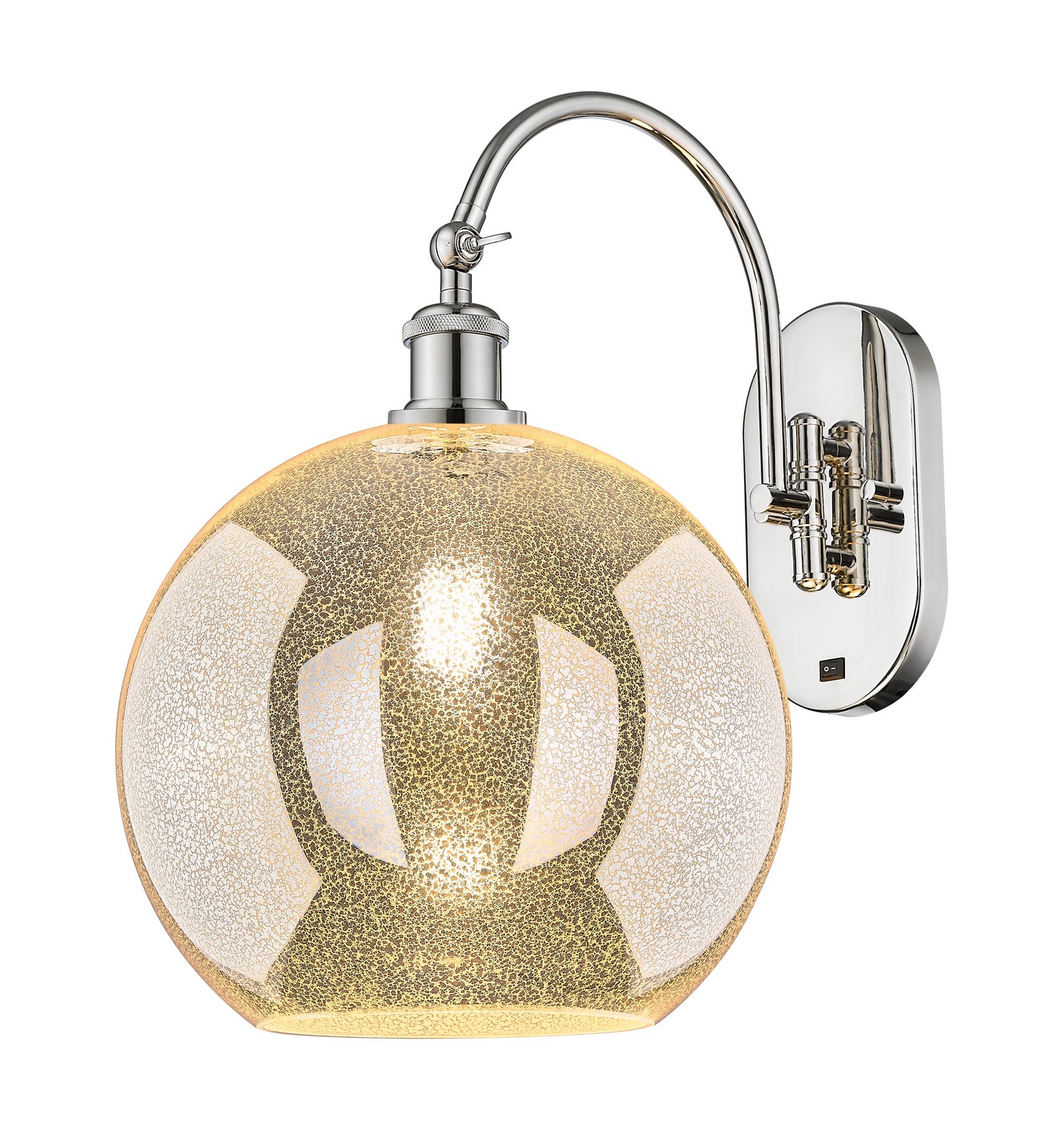 One Light Wall Sconce by Innovations - Ballston Collection, Polished Nickel Finish - 918-1W-PN-G128-12