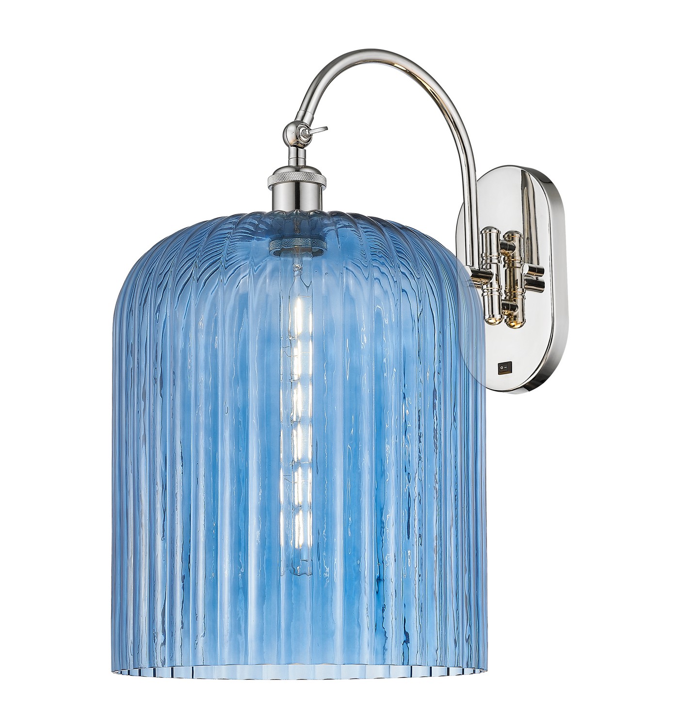 One Light Wall Sconce by Innovations - Ballston Collection, Polished Nickel Finish - 918-1W-PN-G559-12BL
