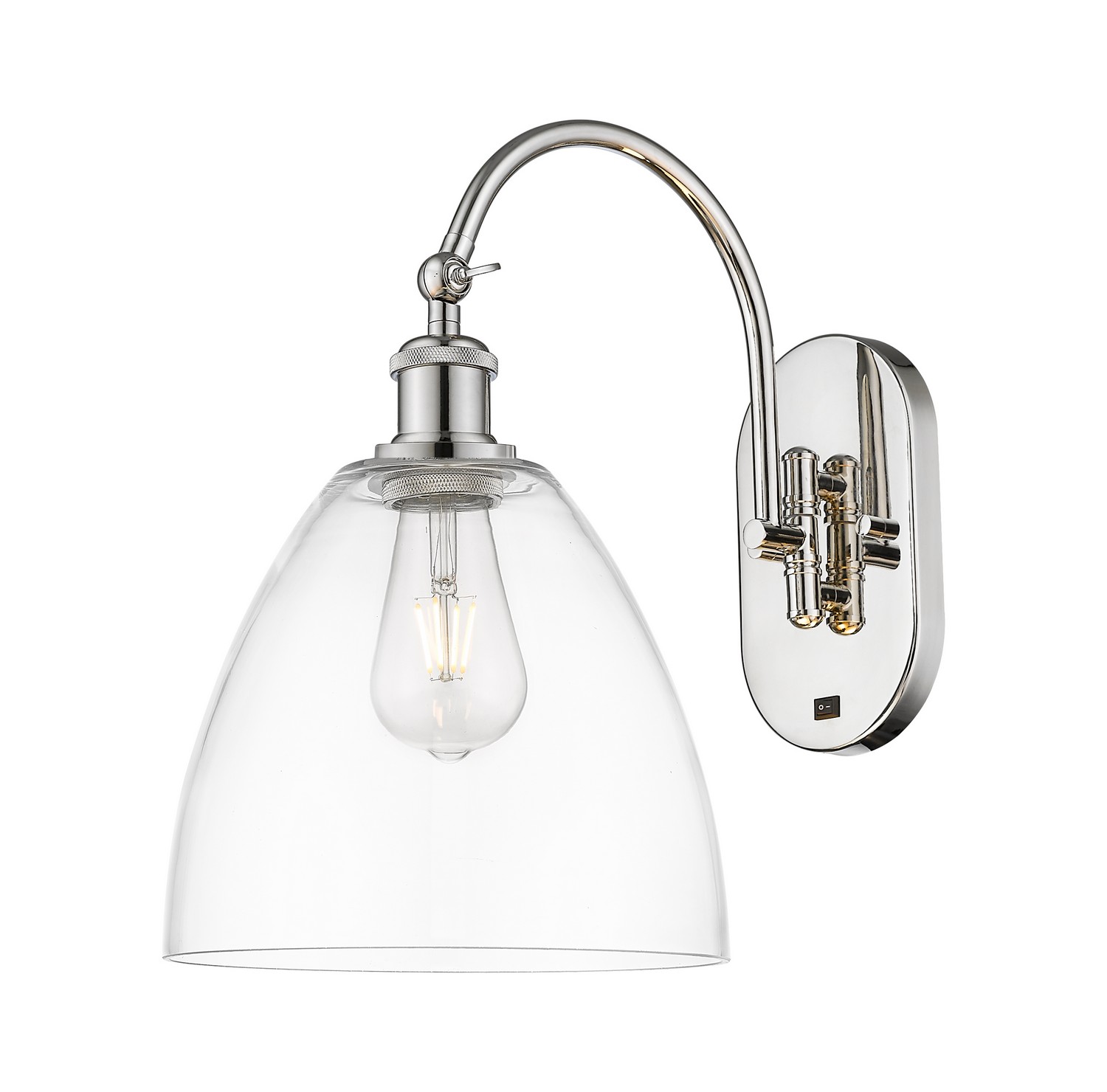 One Light Wall Sconce by Innovations - Ballston Collection, Polished Nickel Finish - 918-1W-PN-GBD-92