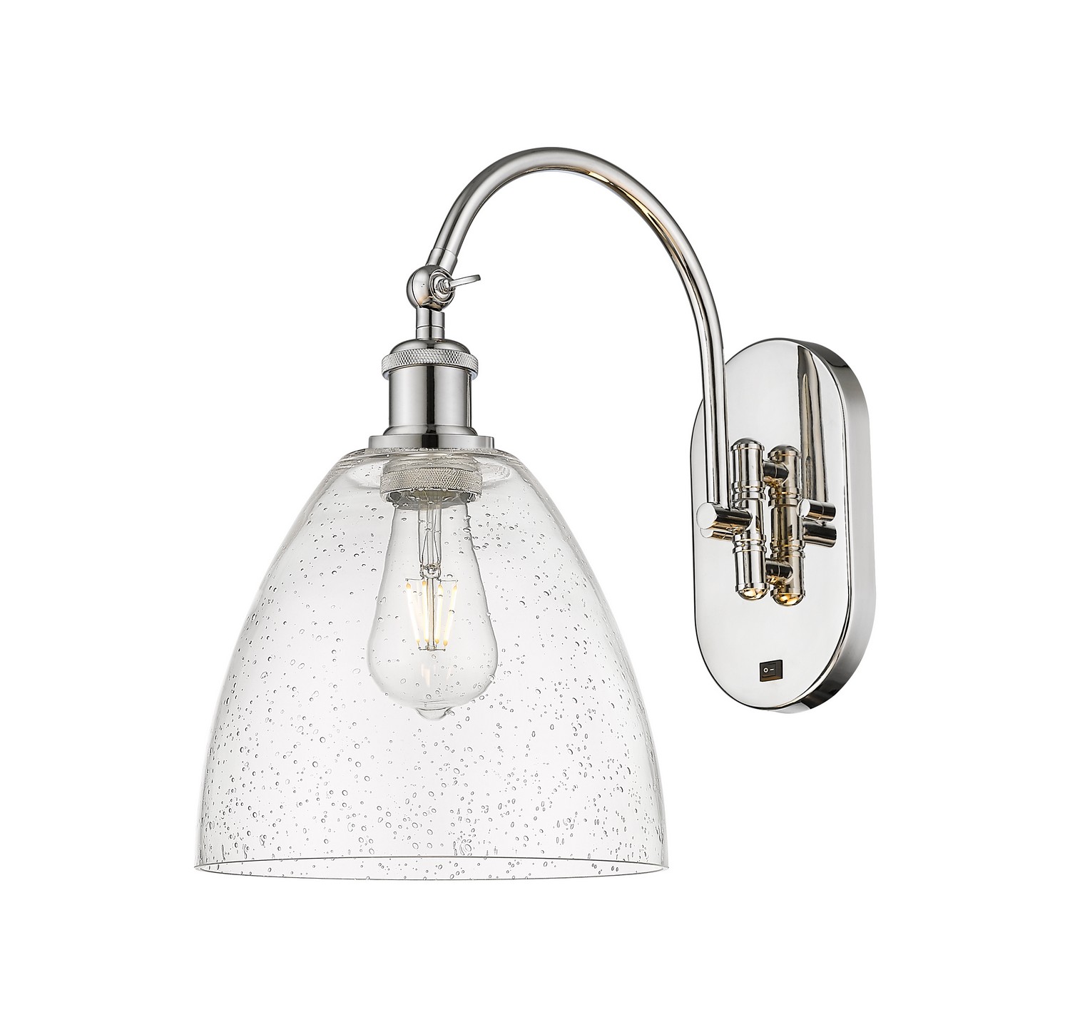 One Light Wall Sconce by Innovations - Ballston Collection, Polished Nickel Finish - 918-1W-PN-GBD-94