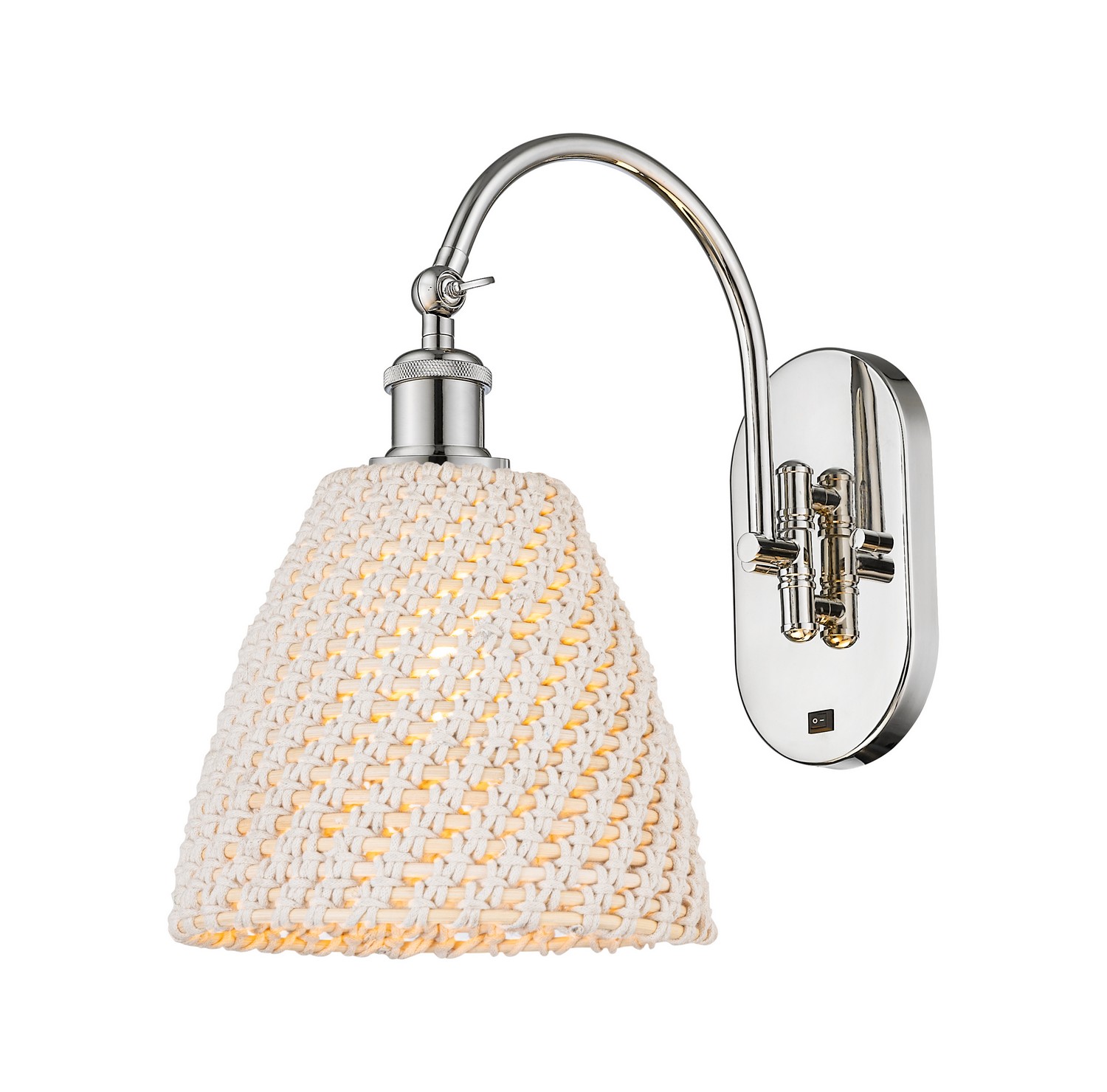 One Light Wall Sconce by Innovations - Ballston Collection, Polished Nickel Finish - 918-1W-PN-NBD-9-NAT