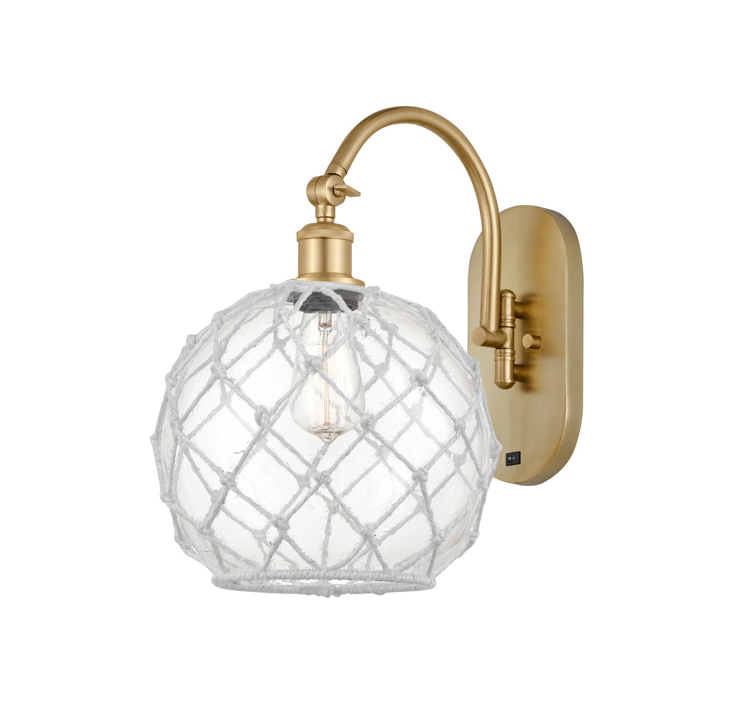One Light Wall Sconce by Innovations - Ballston Collection, Satin Gold Finish - 918-1W-SG-G122-10RW