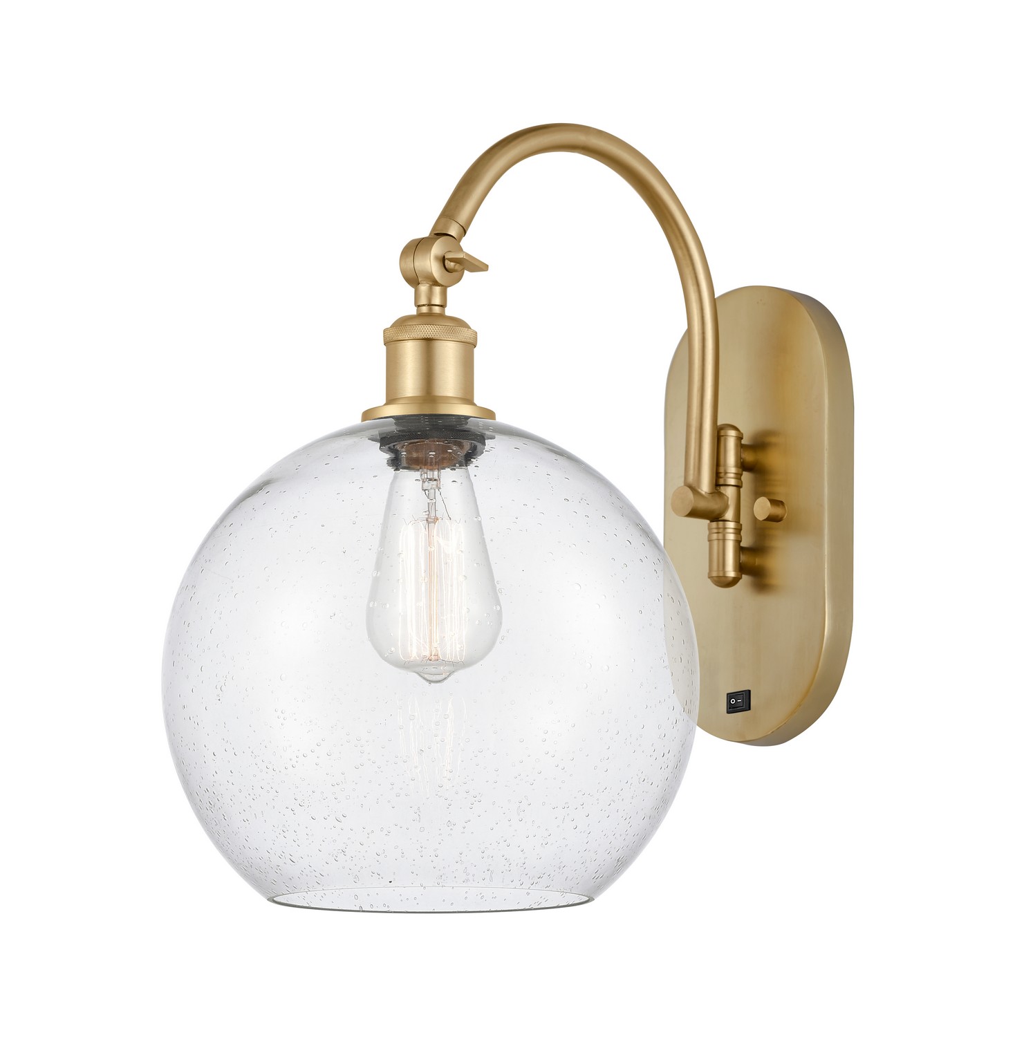 One Light Wall Sconce by Innovations - Ballston Collection, Satin Gold Finish - 918-1W-SG-G124-10