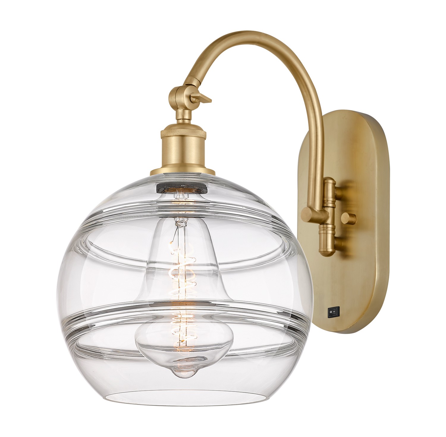 One Light Wall Sconce by Innovations - Ballston Collection, Satin Gold Finish - 918-1W-SG-G556-10CL