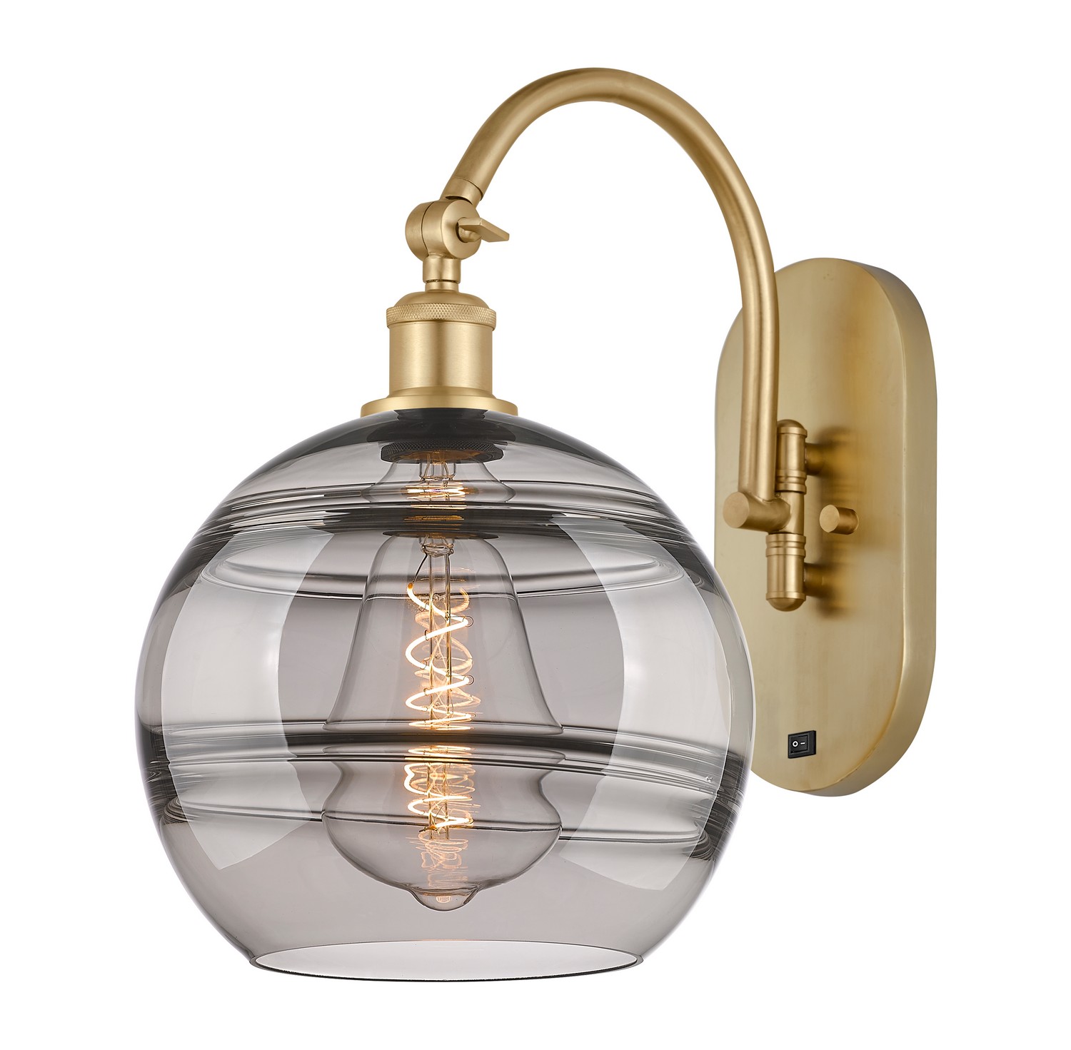 One Light Wall Sconce by Innovations - Ballston Collection, Satin Gold Finish - 918-1W-SG-G556-10SM