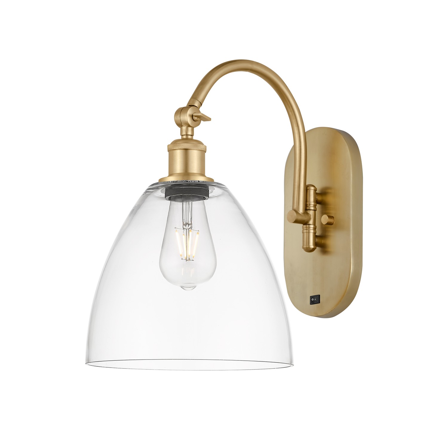 One Light Wall Sconce by Innovations - Ballston Collection, Satin Gold Finish - 918-1W-SG-GBD-92
